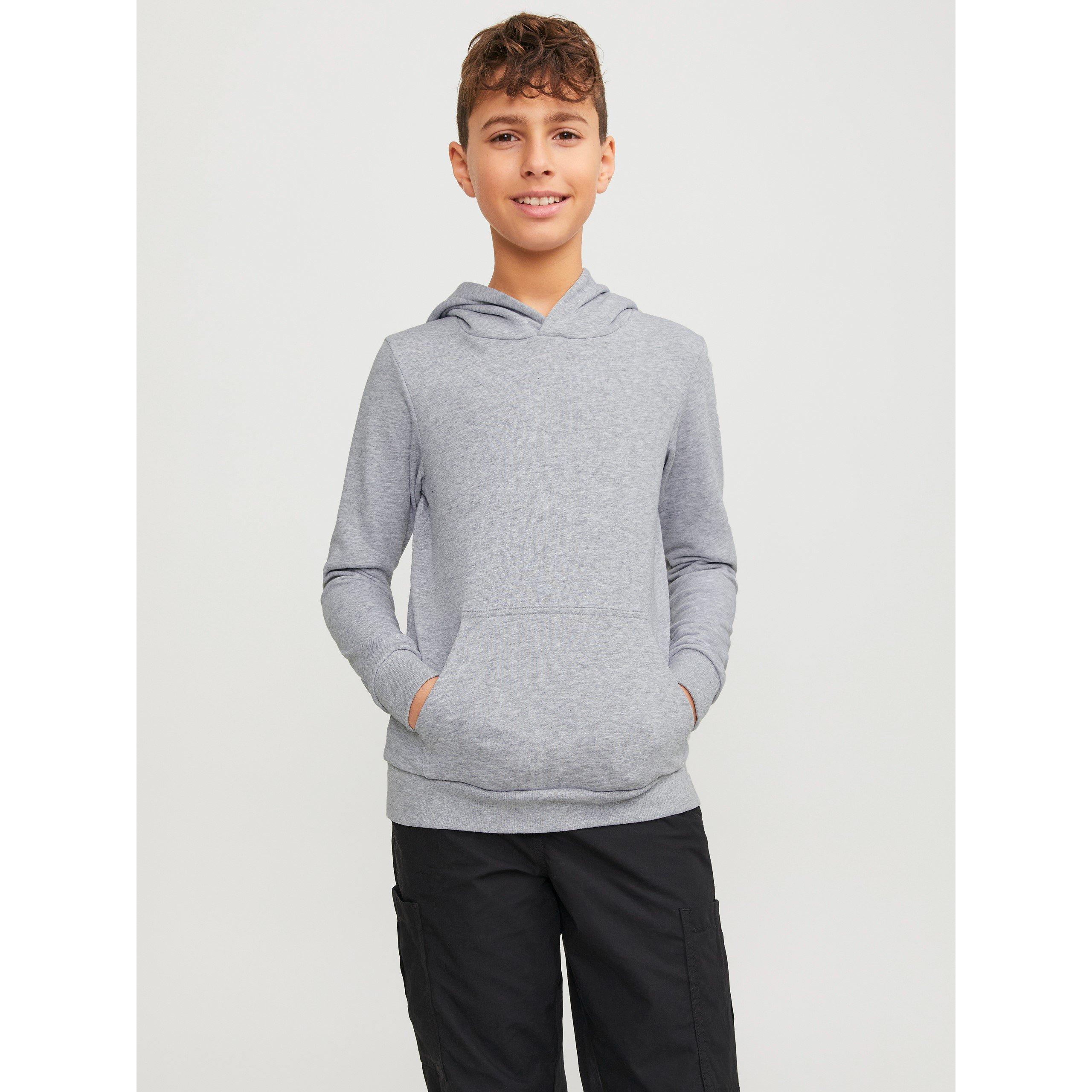 Jack And Jones Boys Kids' Bradley Hoodie - Lt Grey Melange - 12 Years