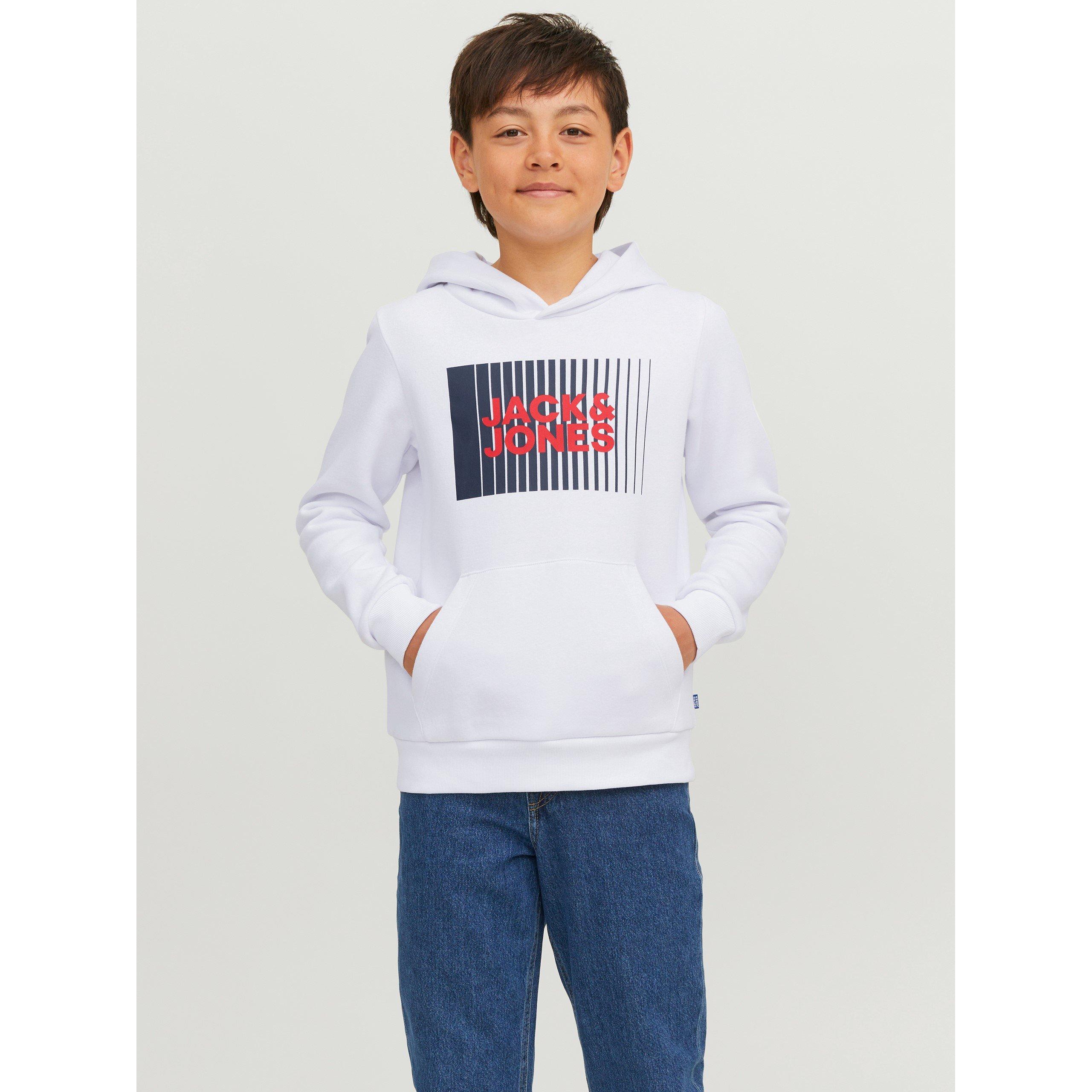 Jack And Jones Boys Kids' Play Logo Hoodie - White - 12 Years