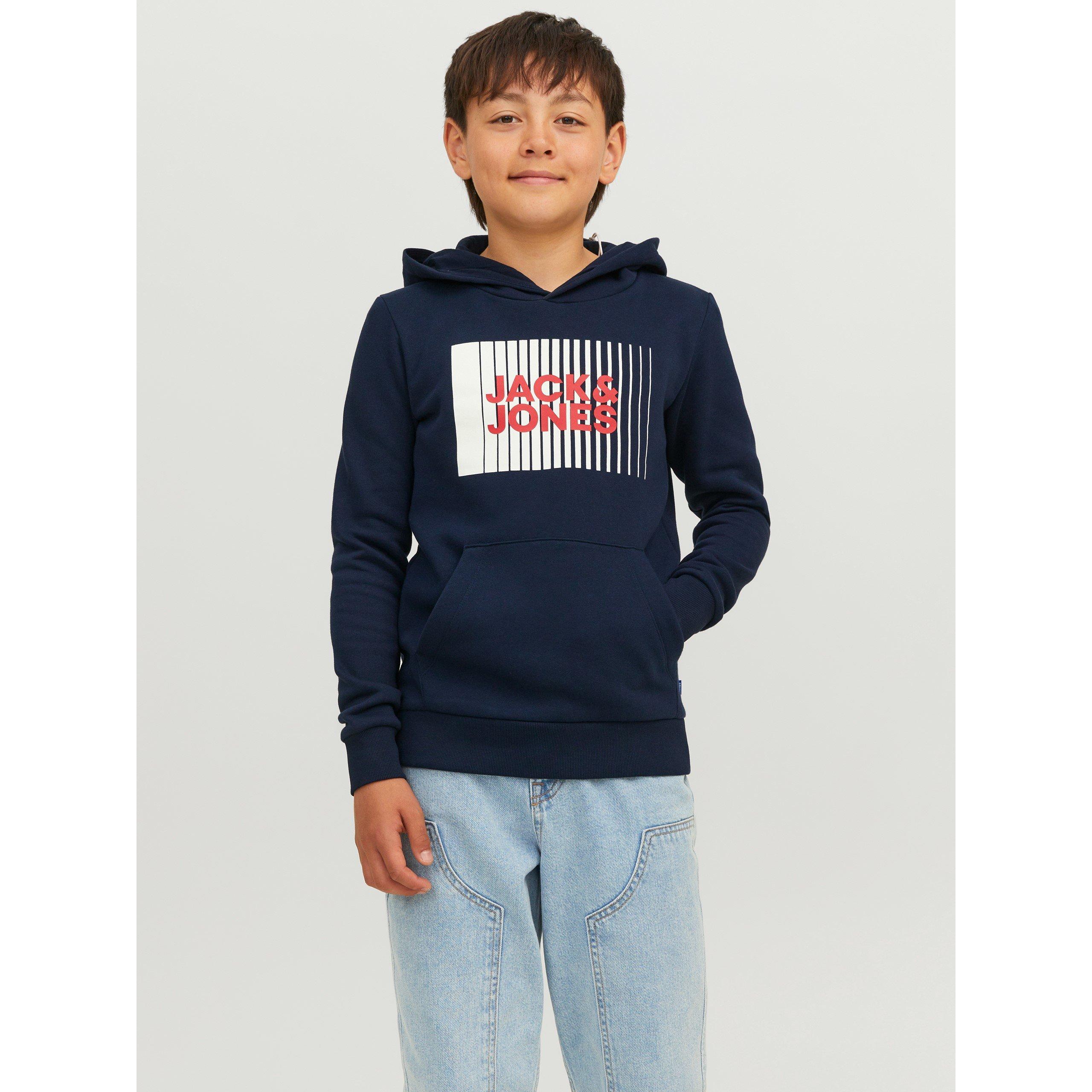Jack And Jones Boys Kids' Play Logo Hoodie - Navy Blazer - 14 Years