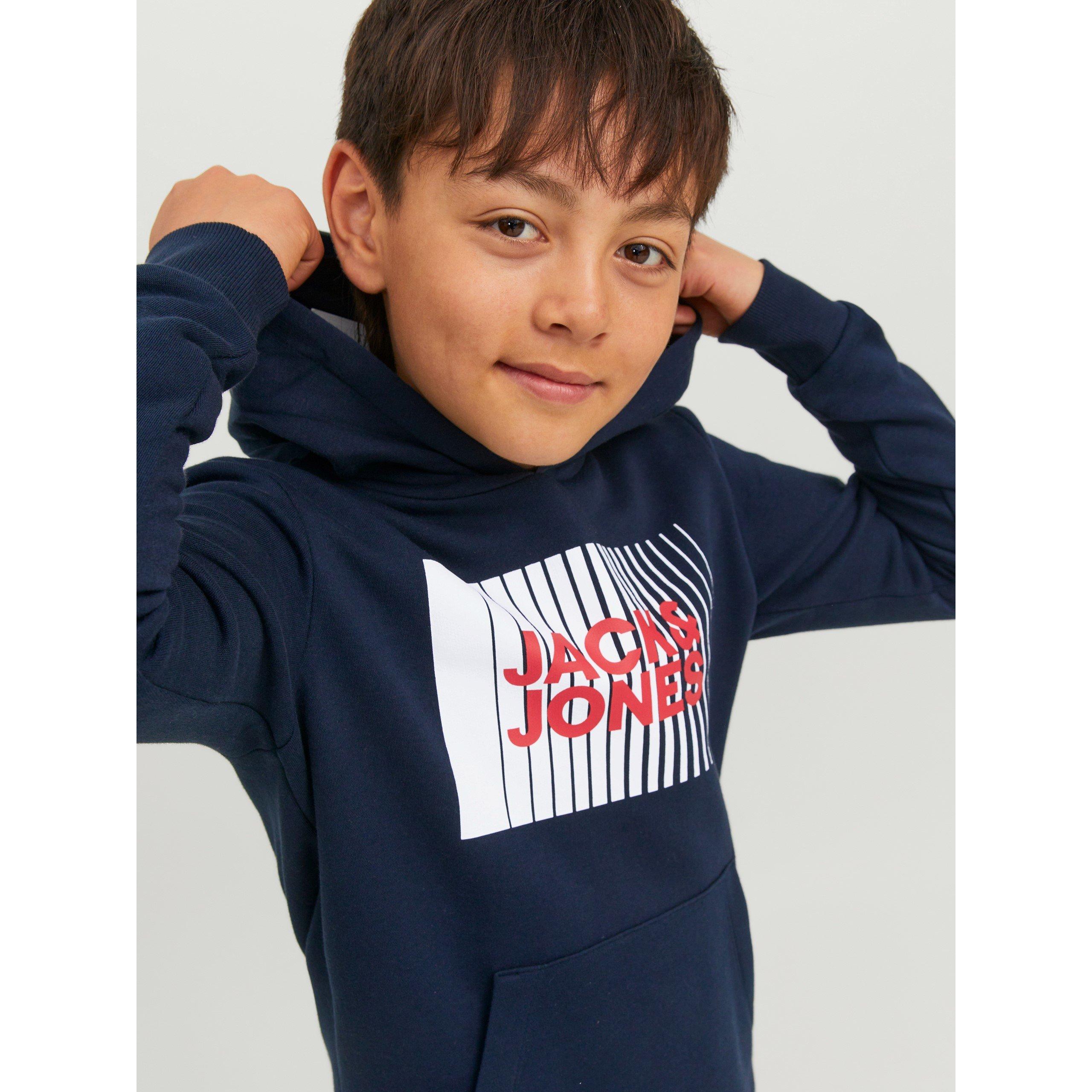 Navy Blazer - Jack and Jones - Kids' Play Logo Hoodie - 3