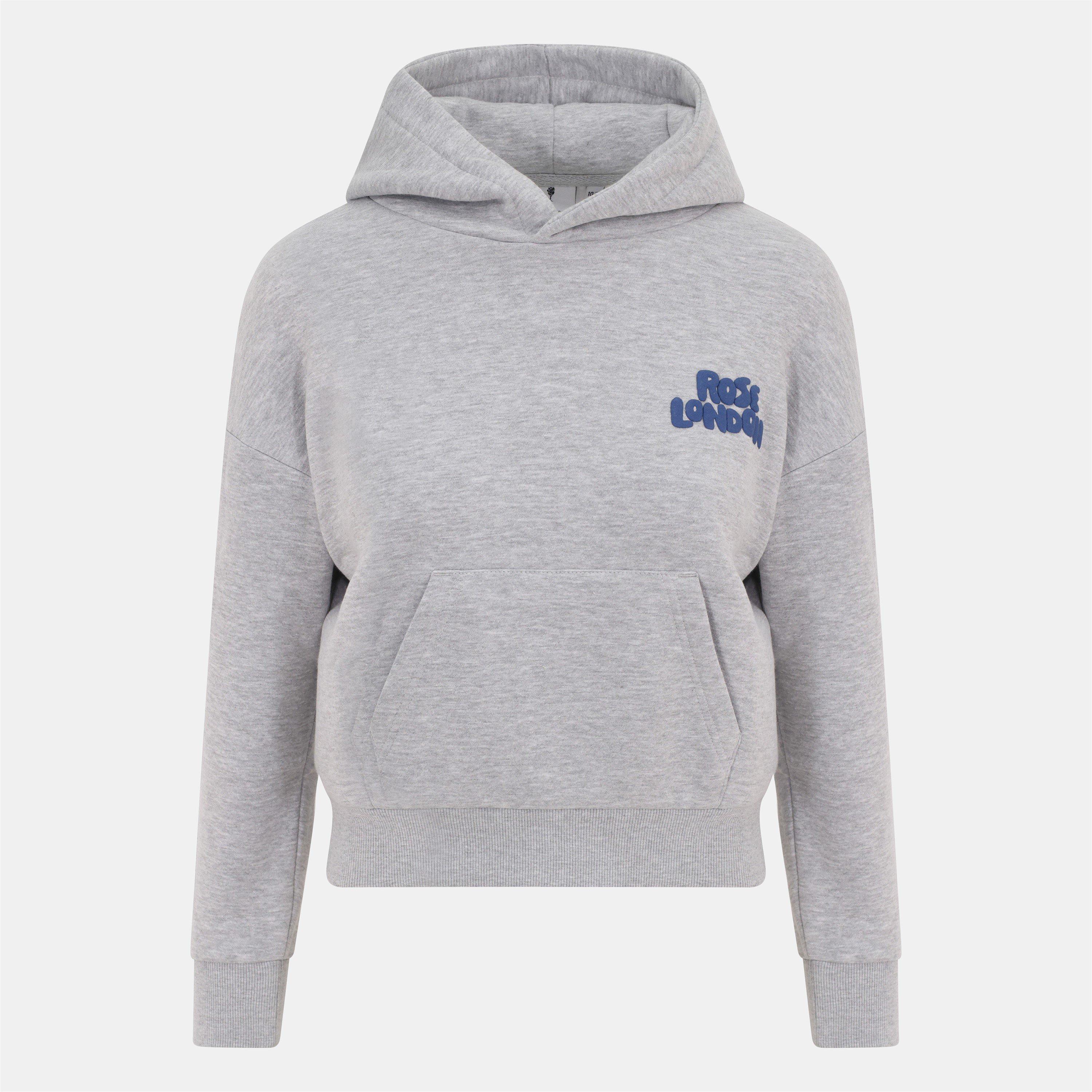 Grey Marl - Rose London - Kids Sports Club Hoodie Junior Girls - 1