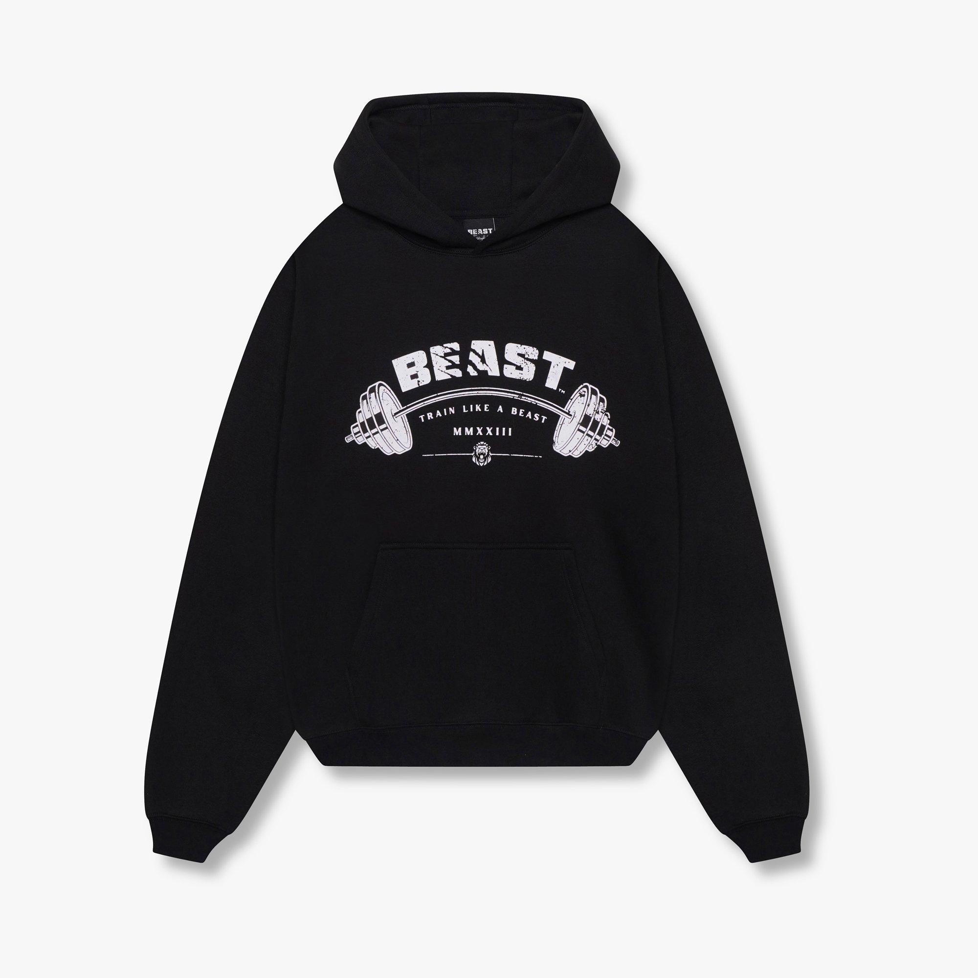 Beast Men's Barbell Hoodie - Black - Medium