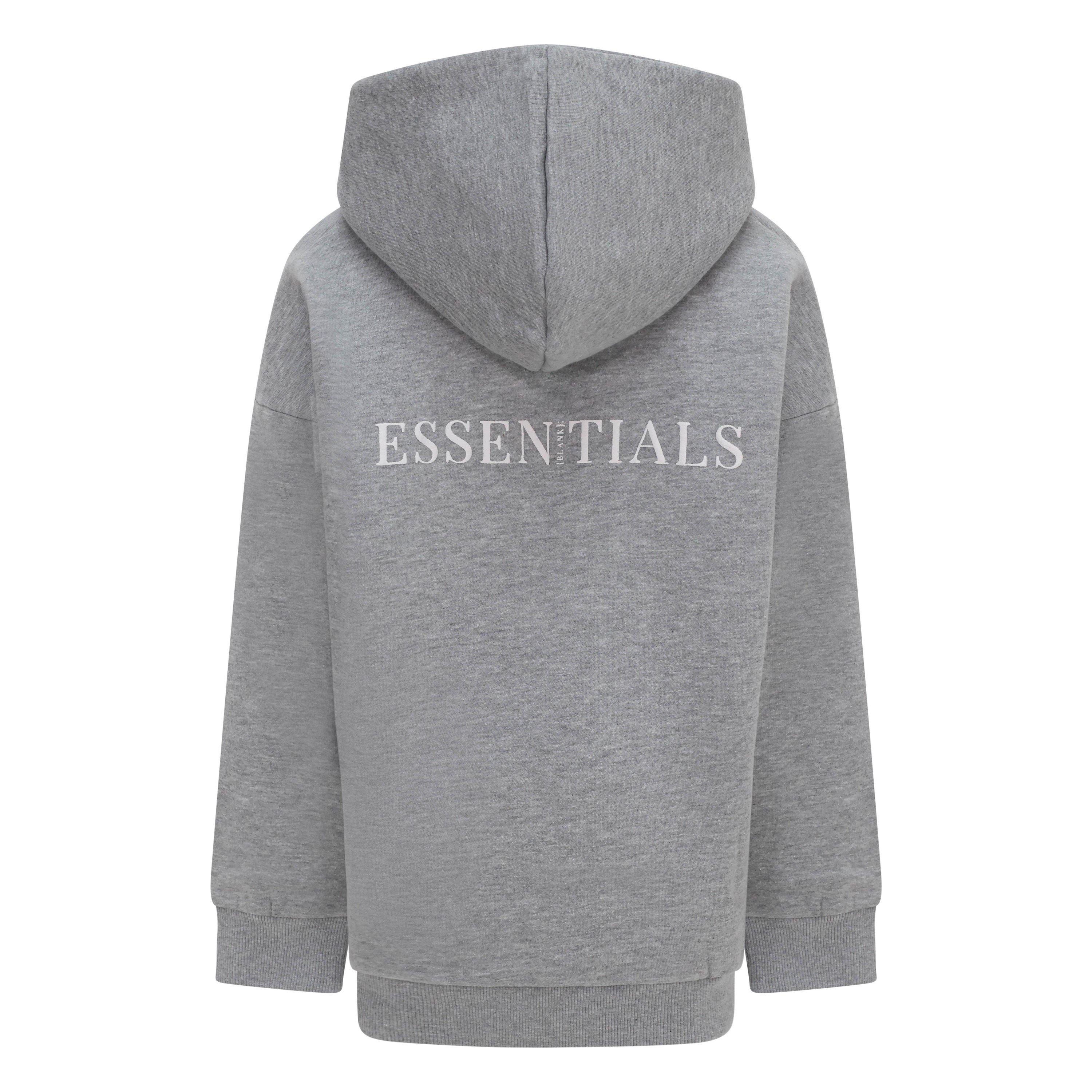 Grey Marl - Blank Essentials - Kids Core Hoodie - 4