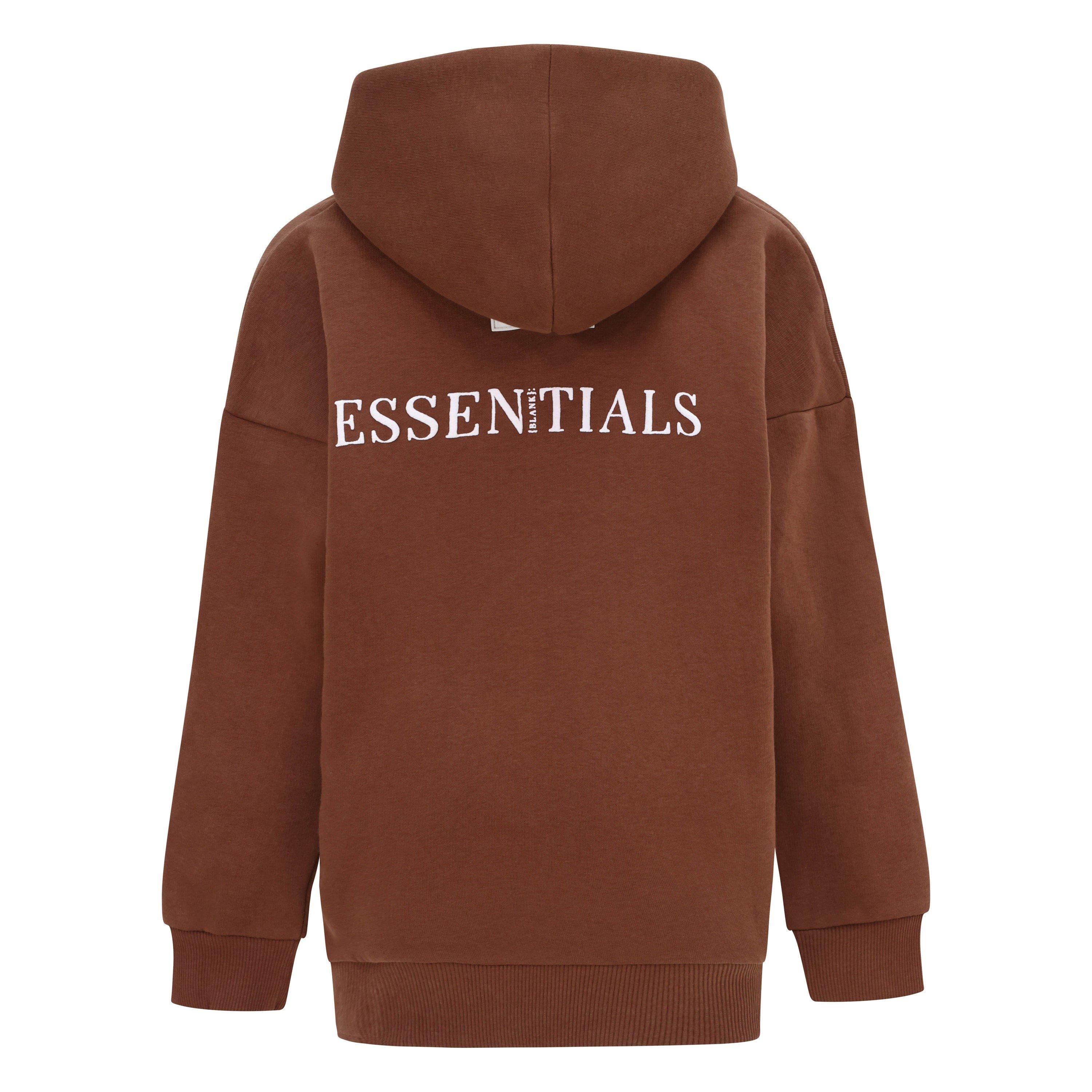 Chocolate - Blank Essentials - Essentials Kids Core Hoodie - 2