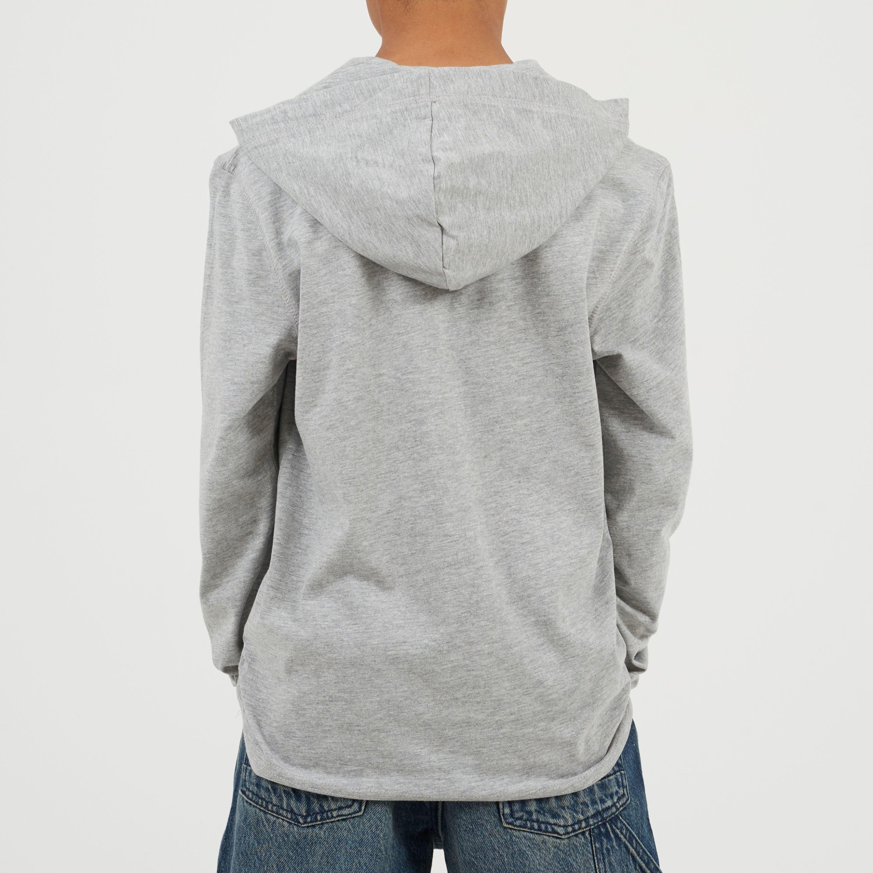 Light Grey - Brave Soul - Boys Long Sleeve Hoodie with Set In Sleeve - 2