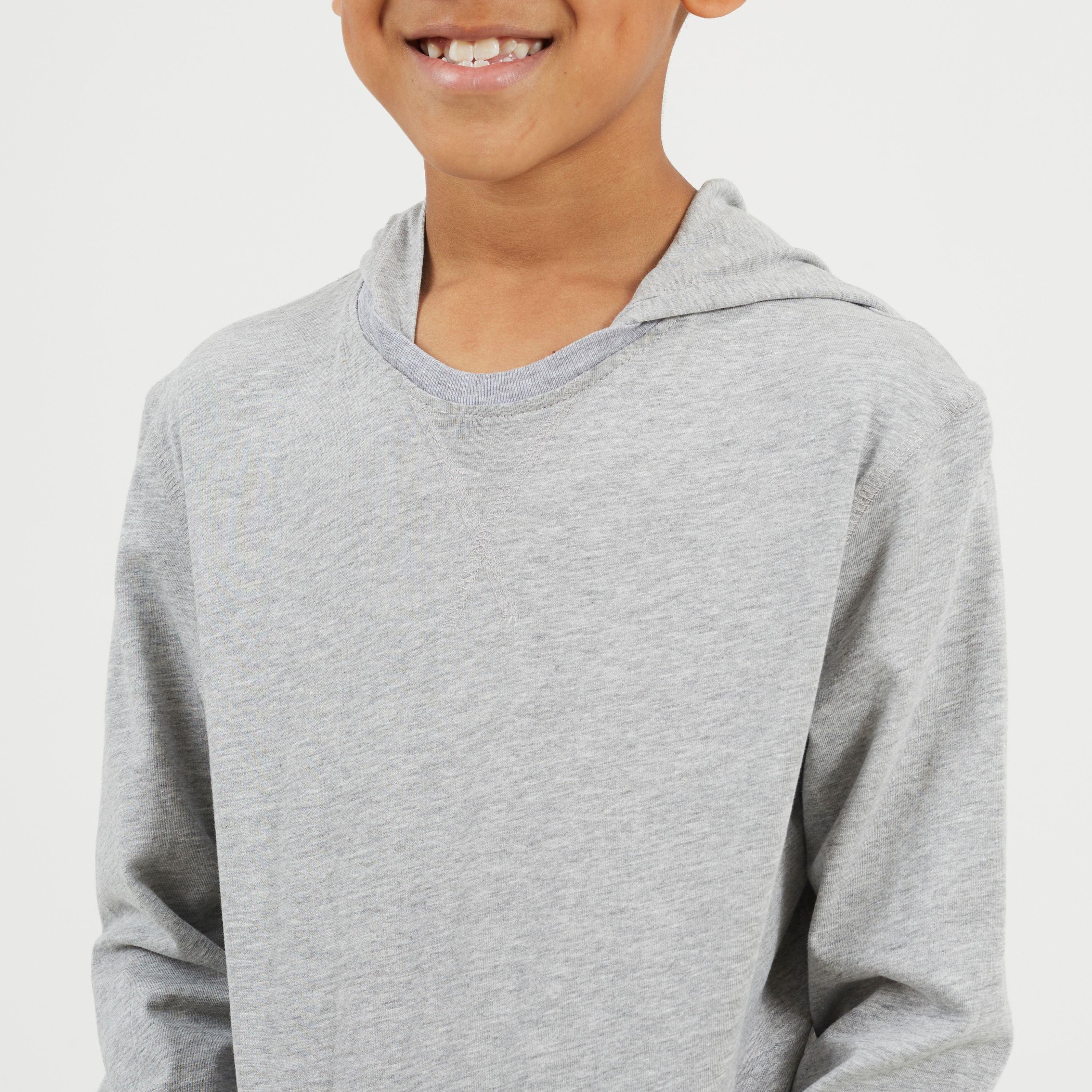 Light Grey - Brave Soul - Boys Long Sleeve Hoodie with Set In Sleeve - 3