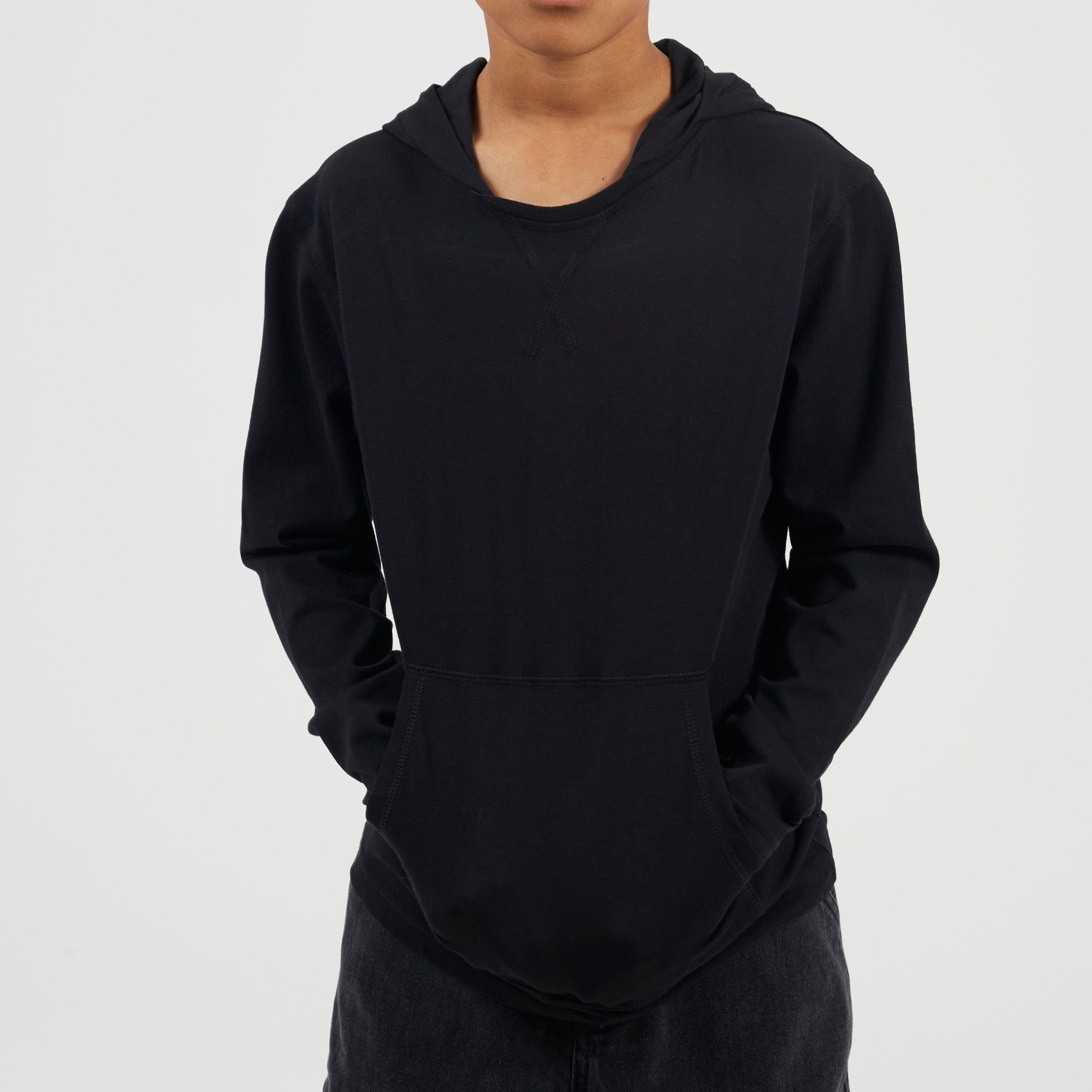 Jet Black - Brave Soul - Boys Long Sleeve Hoodie with Set In Sleeve - 1