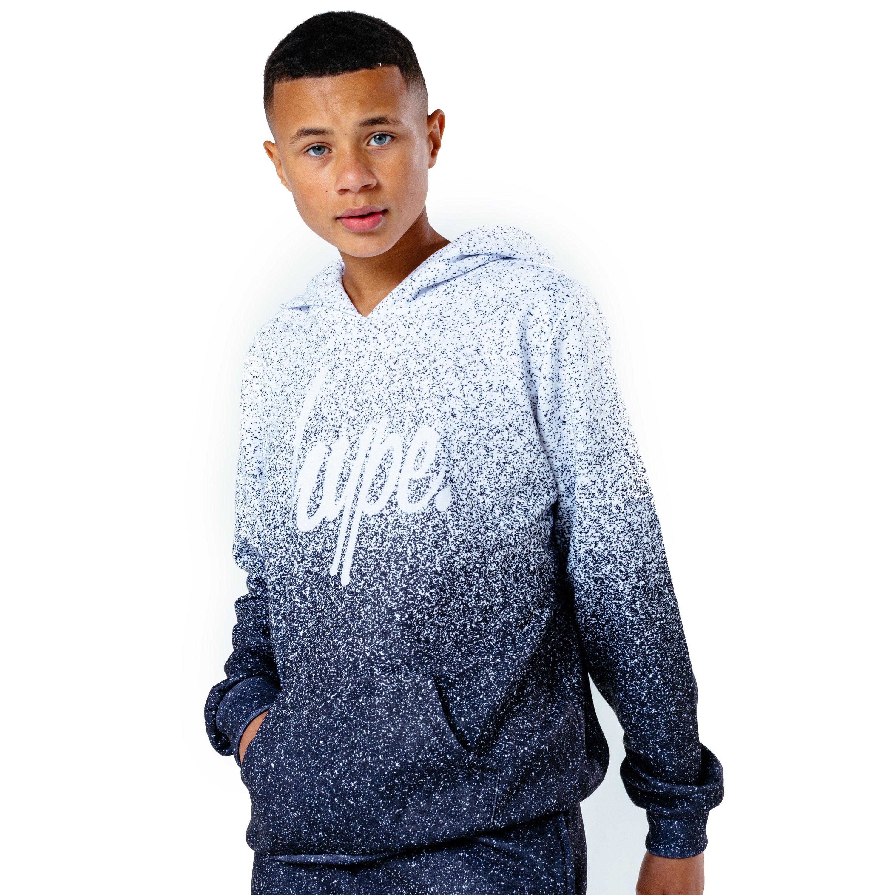 Black/White - Hype - Speckle Fade Kids Pullover Hoodie - 1
