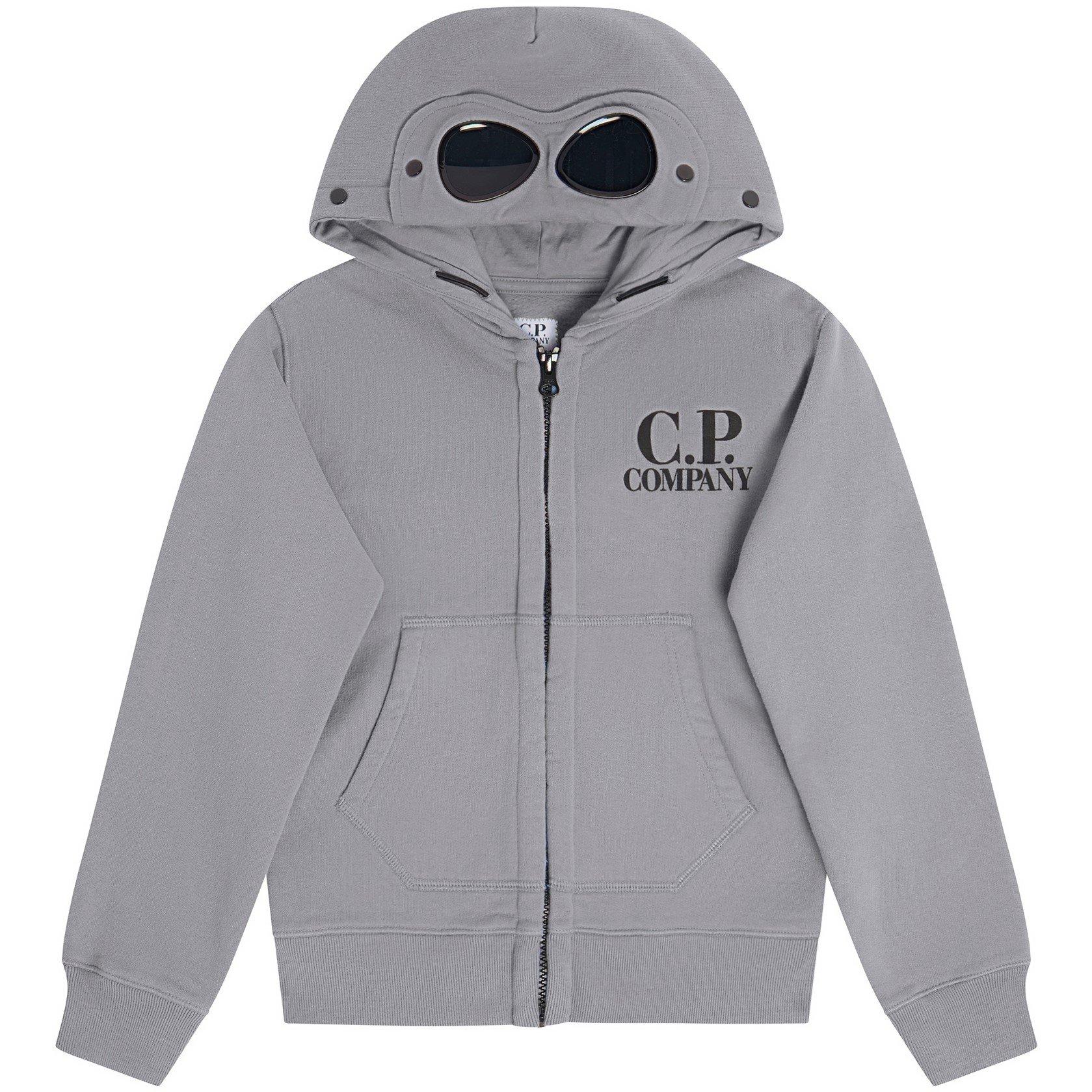 Grey M93 - CP Company - Boy's Goggle Zip Hoodie - 1