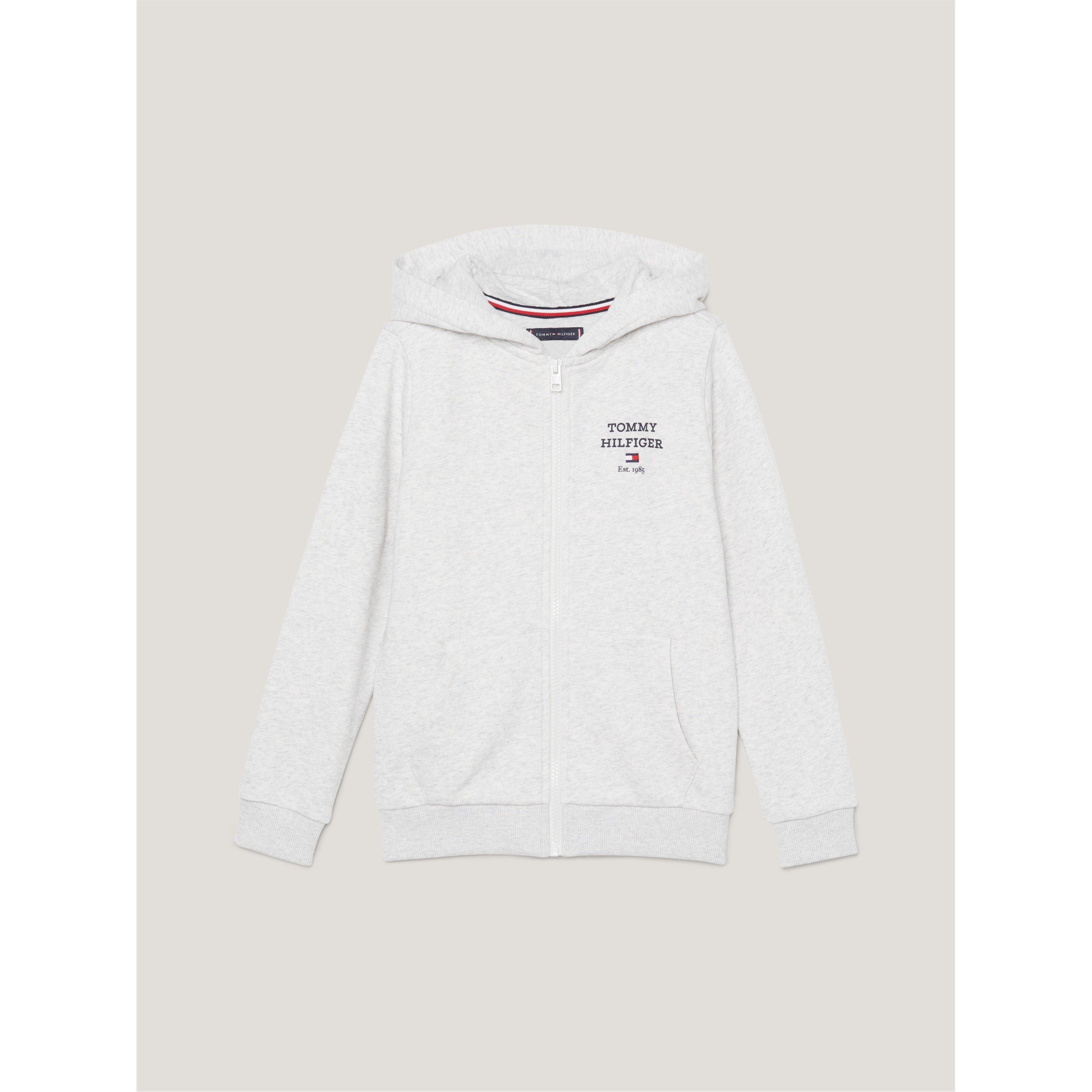 Light Heather - Tommy Hilfiger - Back Logo Zip Hoodie Juniors - 1