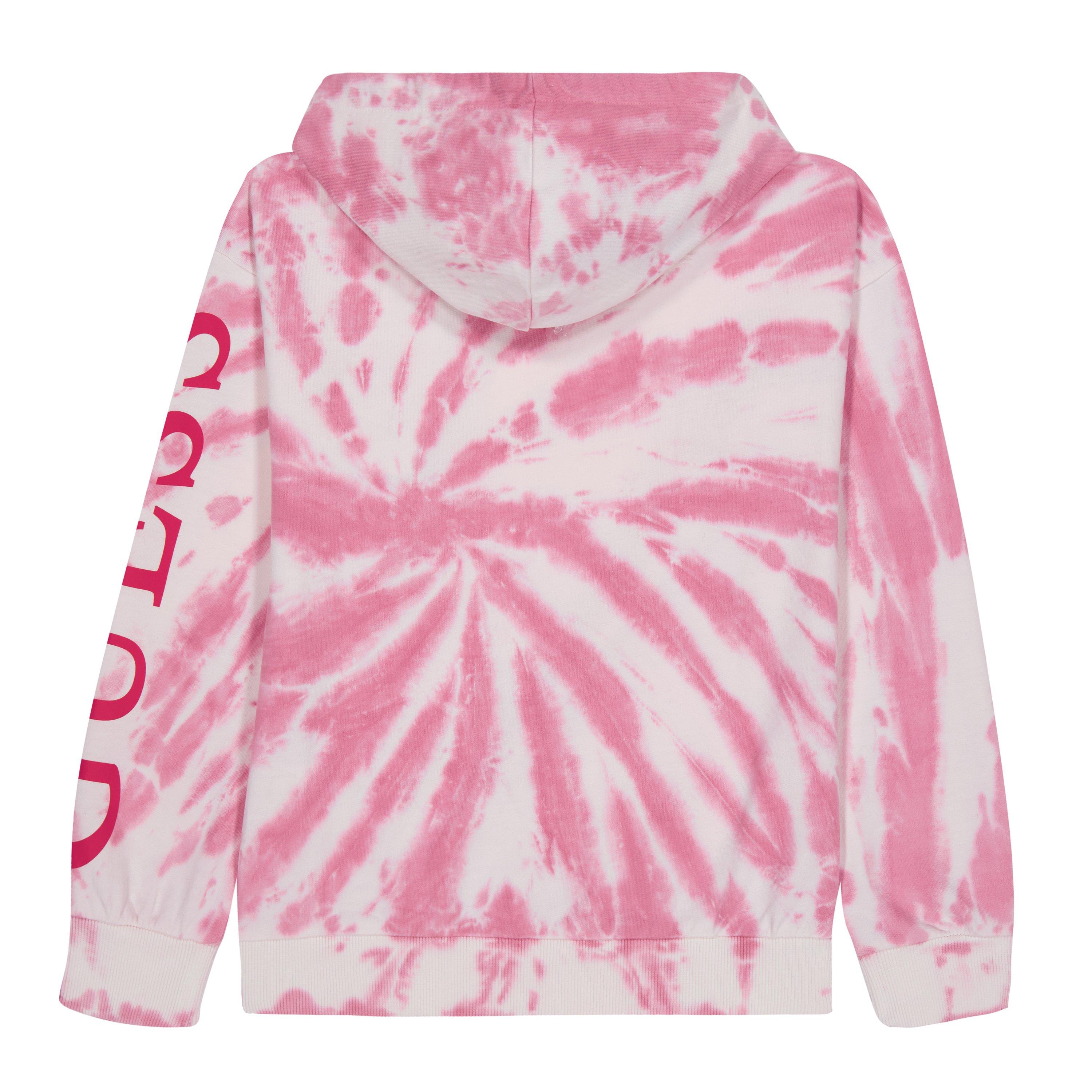 Pink Wht F61Y - Guess - Kids' All Over Tie Dye Logo Zip Hoodie - 2