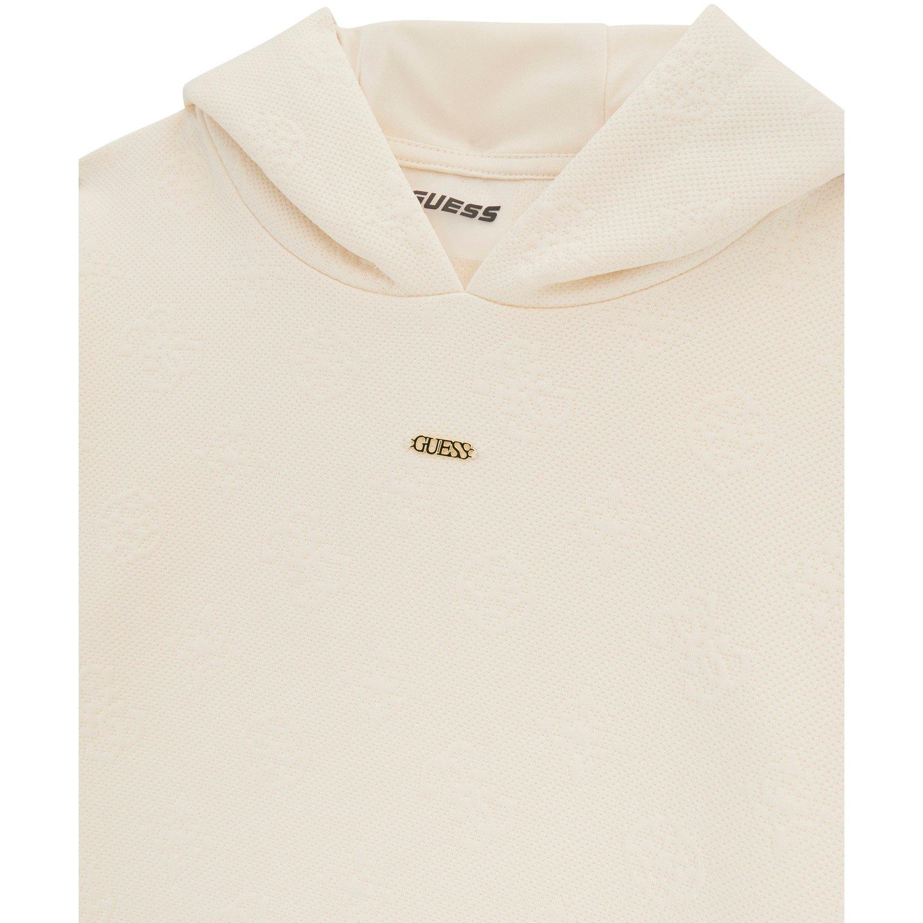 Guess Kids' Pull Over Hoodie - Peony Wht F0EP - Size 14Y