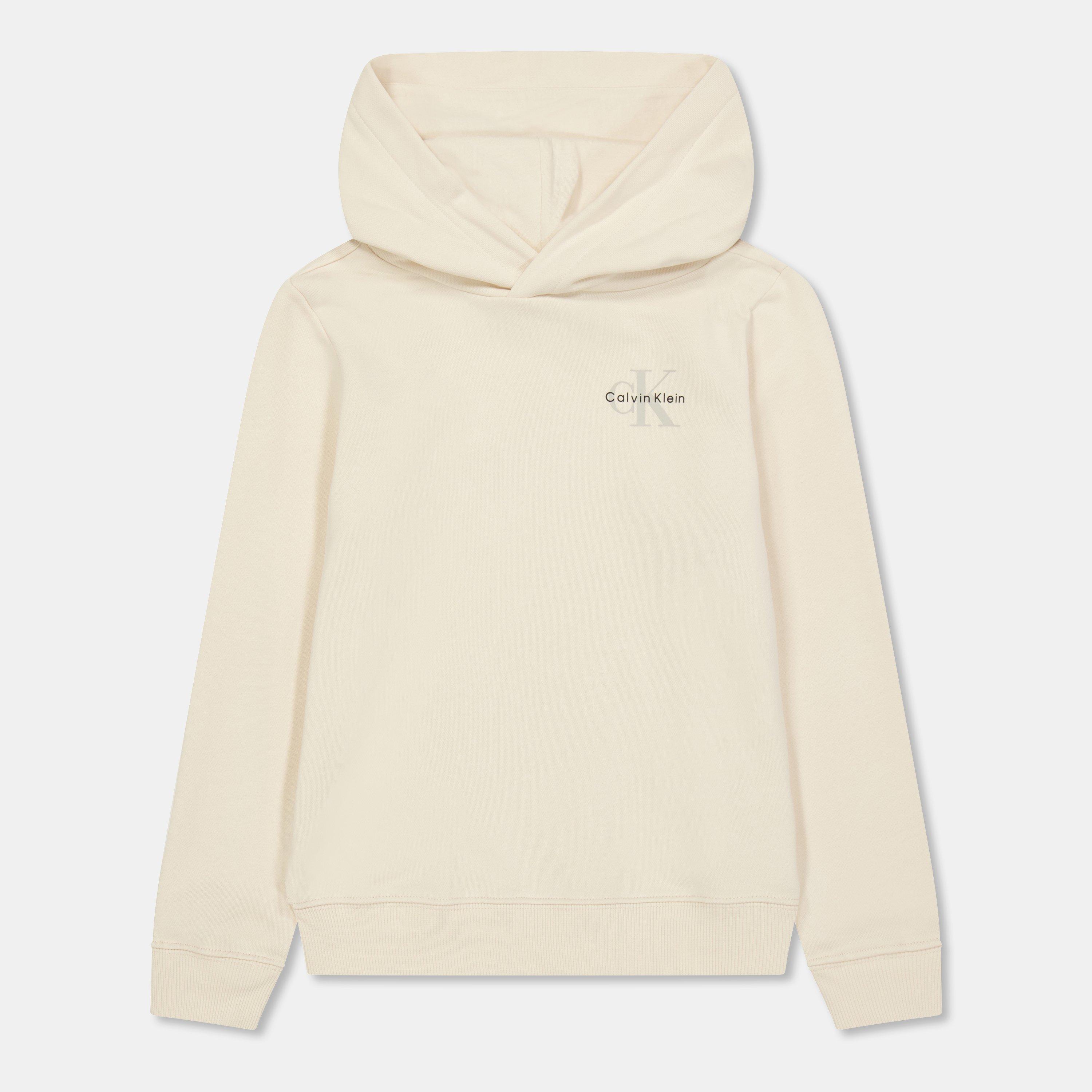 Calvin Klein Jeans Boys Kids' Chest Logo Pull Over Hoodie - Whitecap Pgb - 16Y