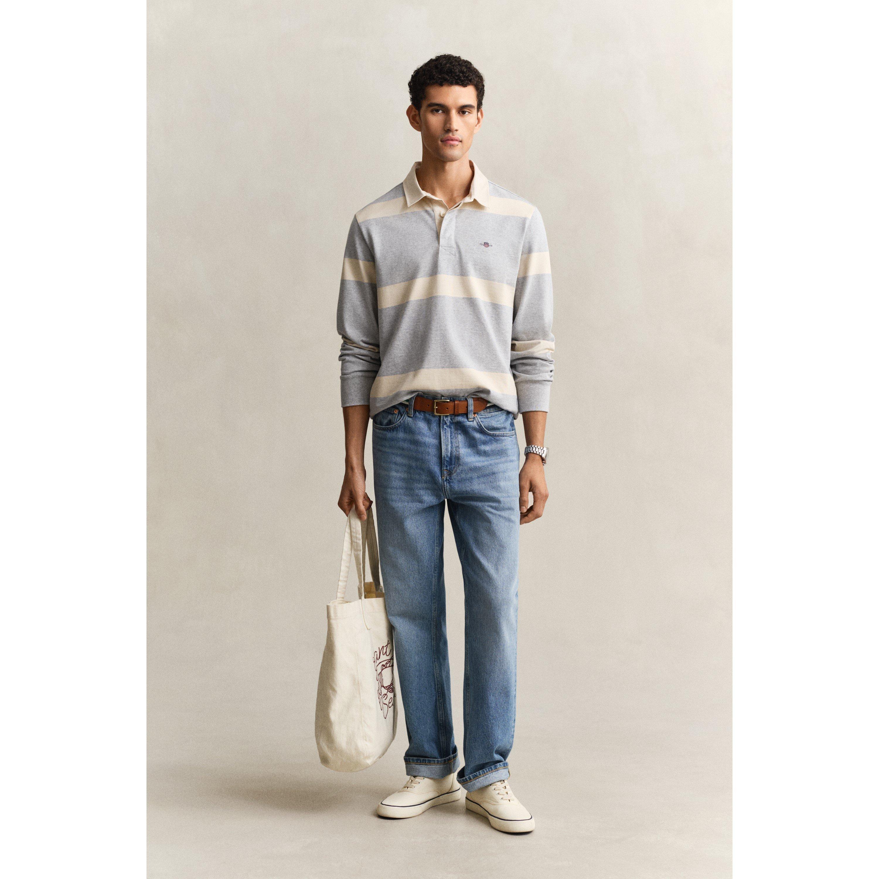Grey Melange 93 - Gant - Men's Rugby Polo Shirt - 3