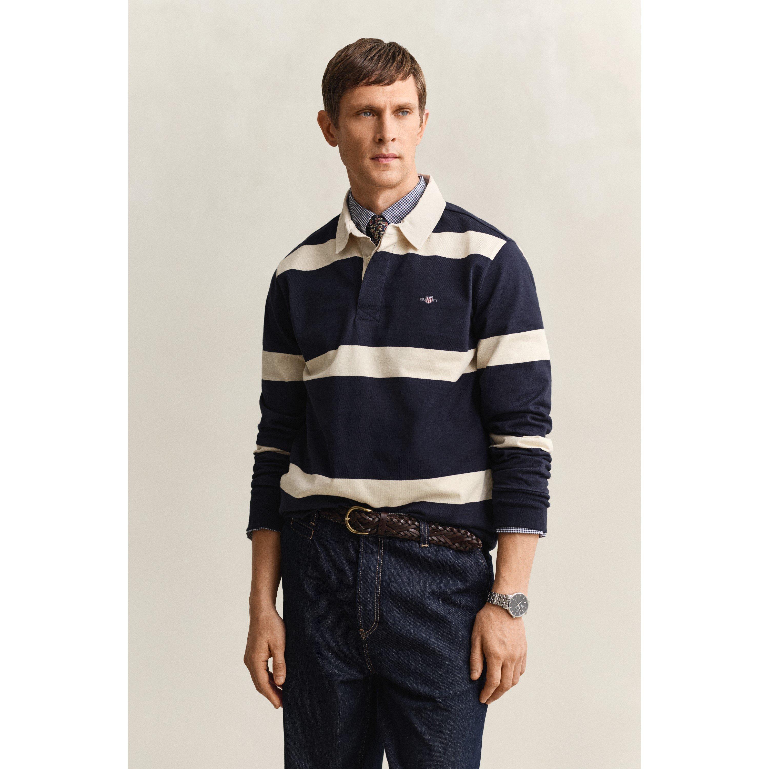 Gant Men's Rugby Polo Shirt - Evenng Blue 433 - L