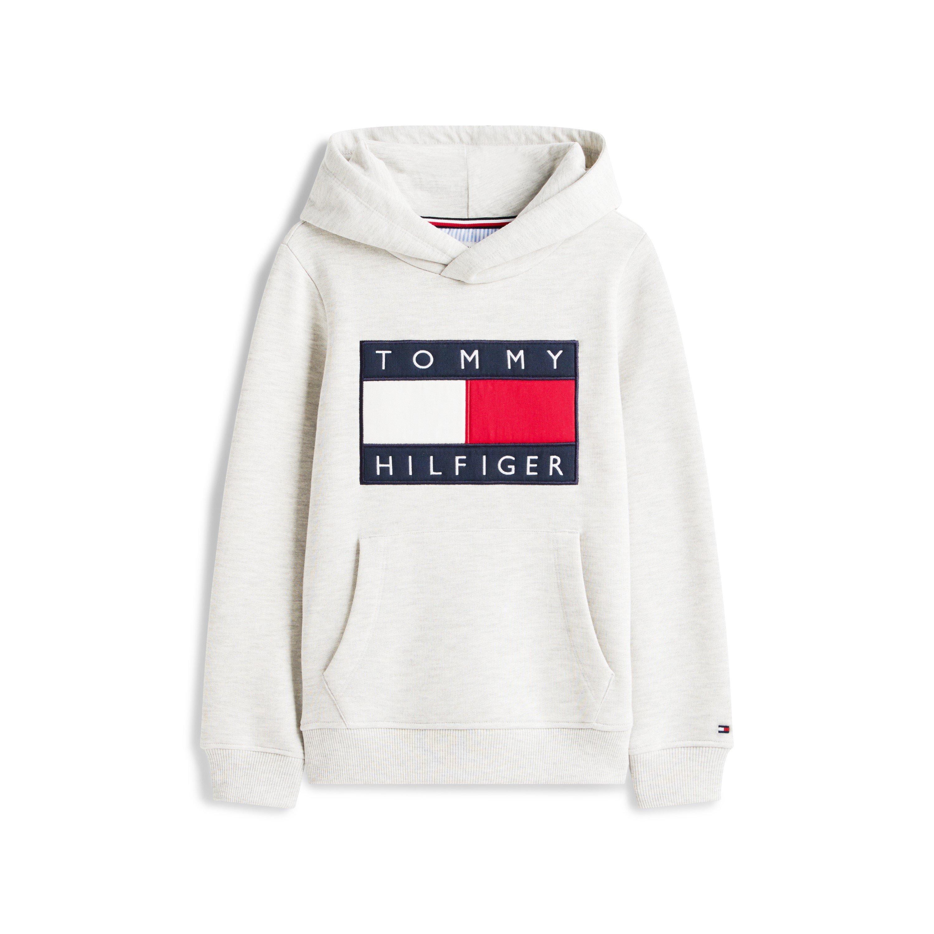 Tommy Hilfiger Kids' Heritage Pull Over Hoodie - Light Grey P01 - Size 8Y