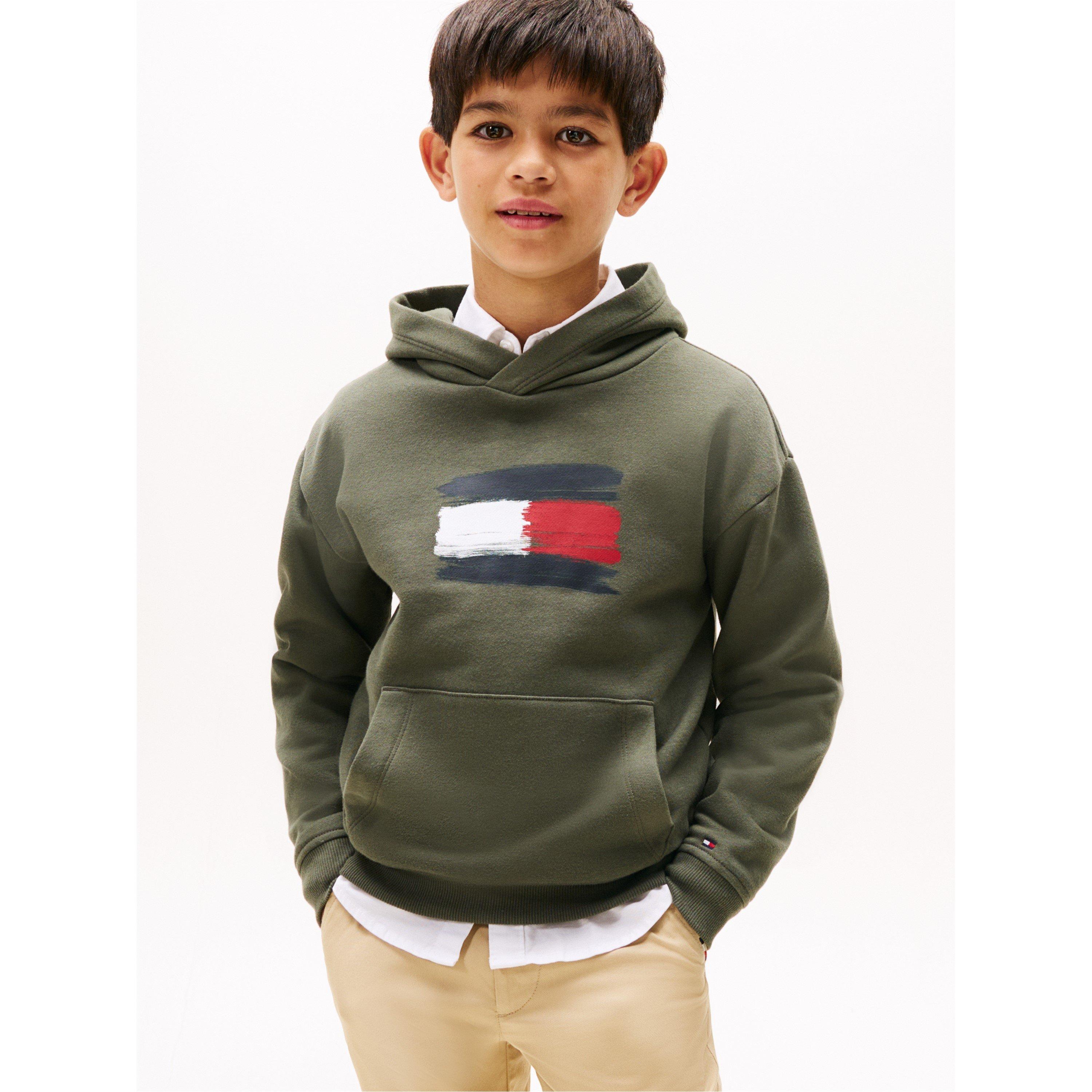 Verde Peltre - Tommy Hilfiger - Kids' Flag Pull Over Hoodie - 2
