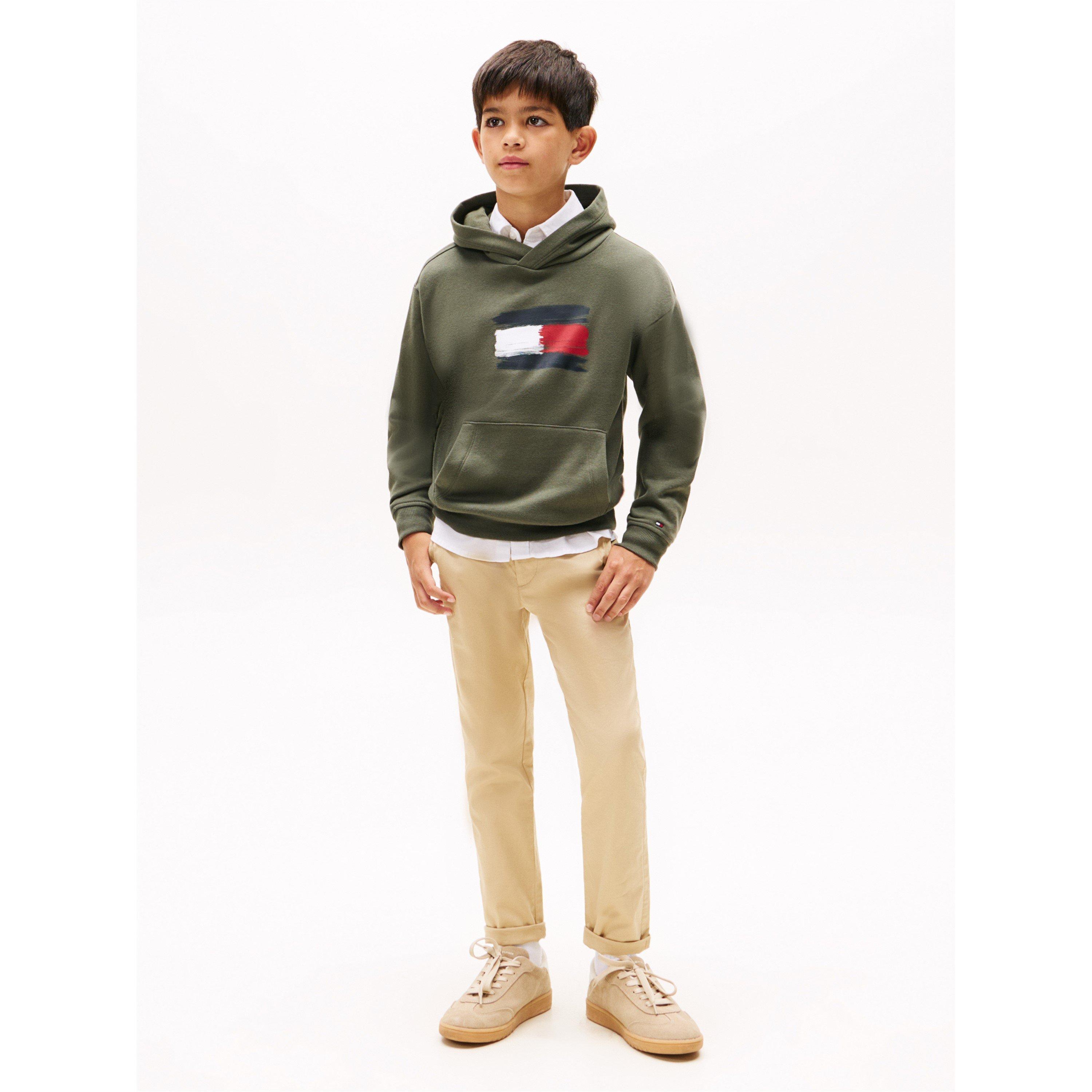 Verde Peltre - Tommy Hilfiger - Kids' Flag Pull Over Hoodie - 3