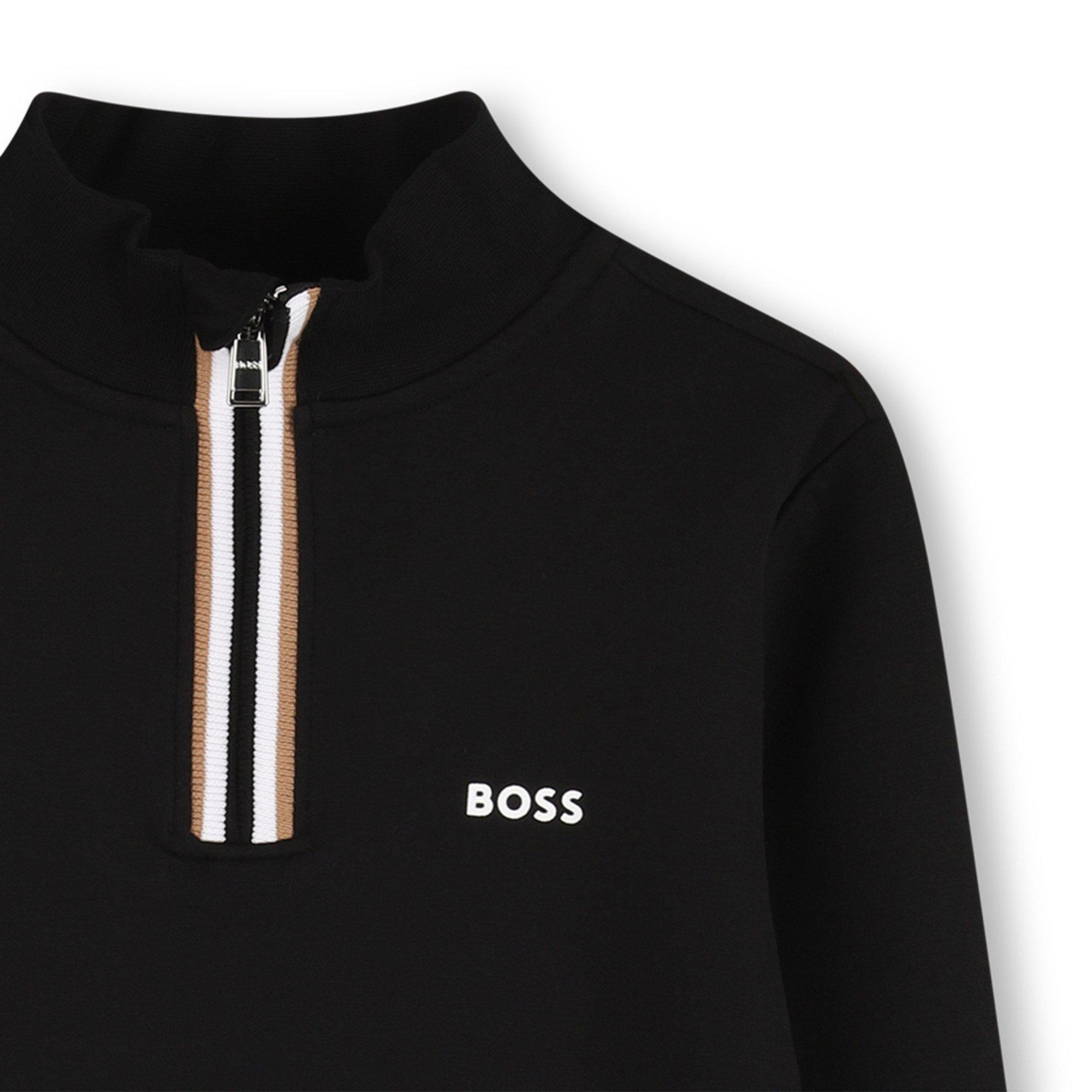 Black - Boss - Kids Zipped Sweatshirt - 3
