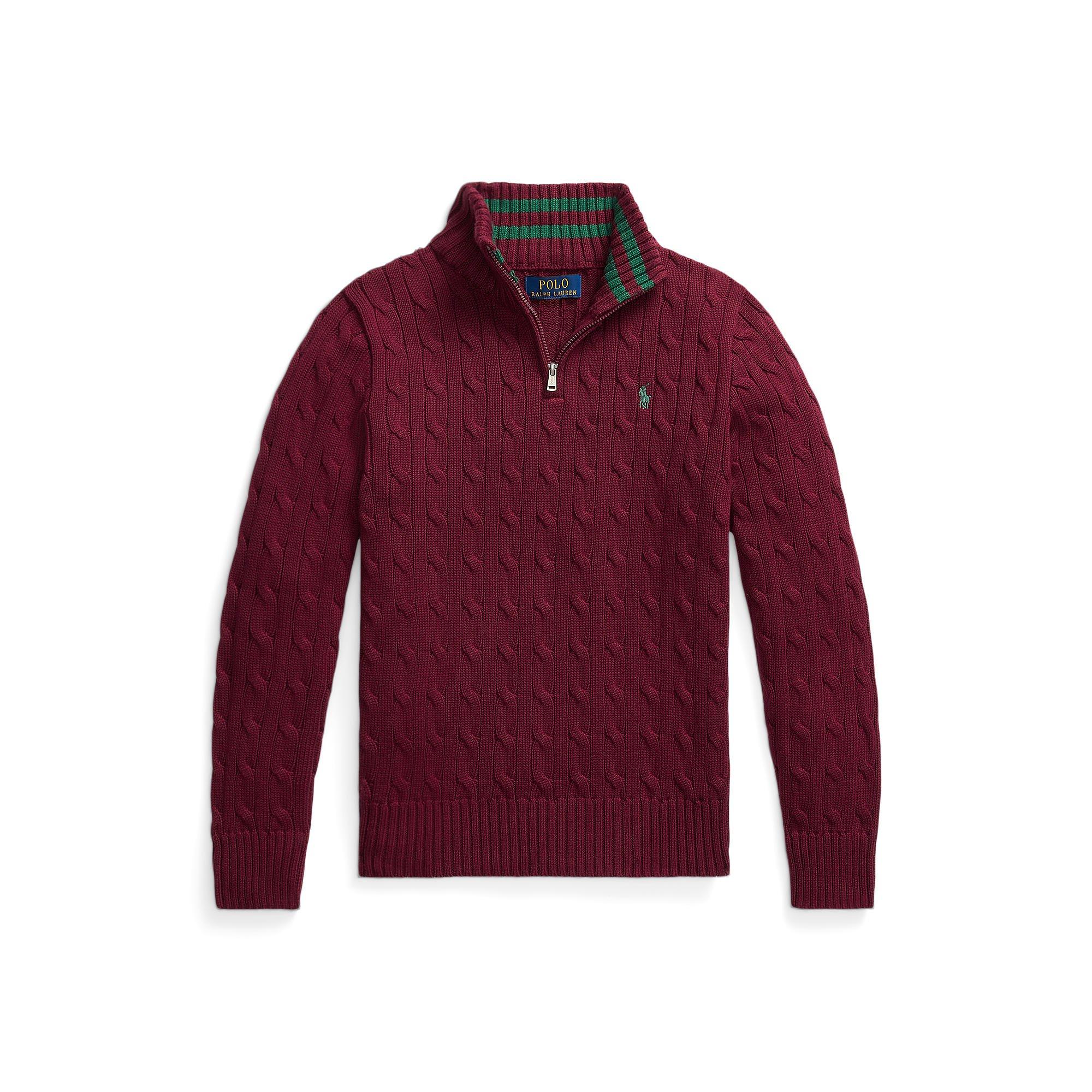 Polo Ralph Lauren  Classic Wine Kids' 1/4 Zip Fleece - 7Y/S