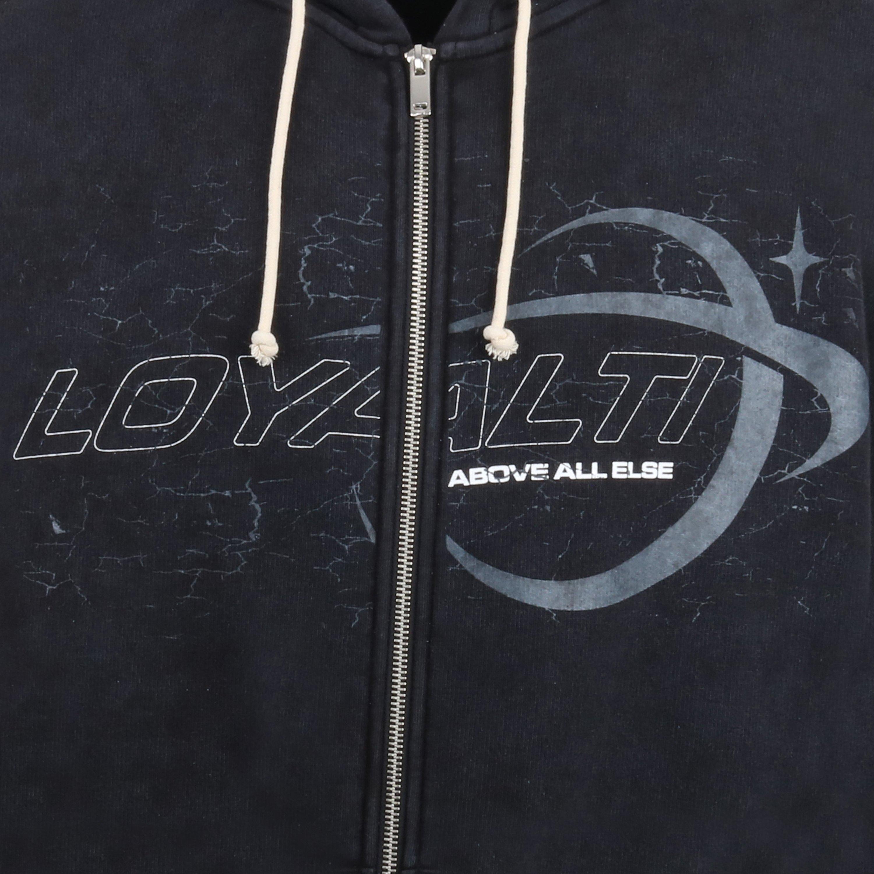 Washed Black - Loyalti - Moto Fleece Zip Hoodie - 3