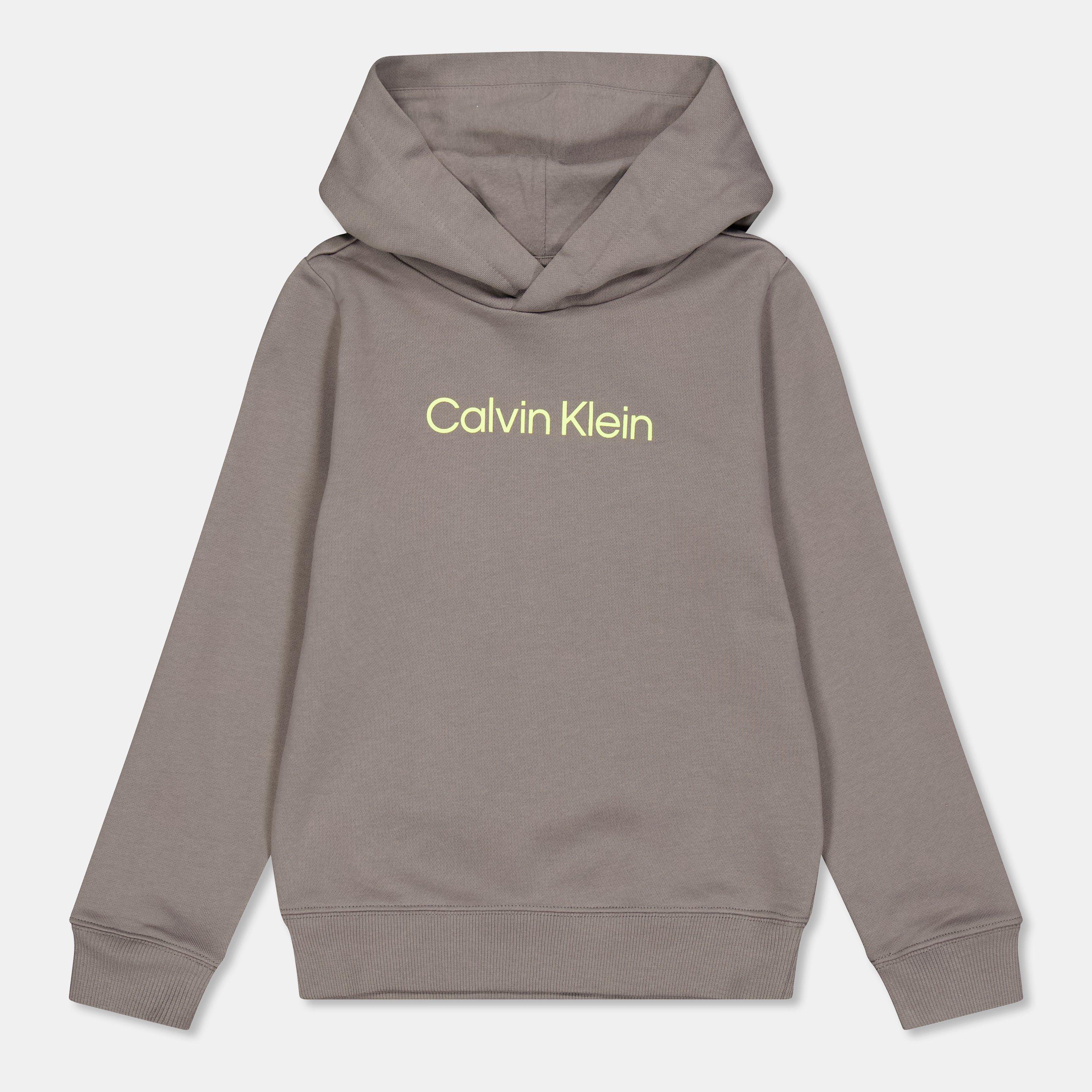 Calvin Klein Jeans Kids' Inst Logo Pull Over Hoodie - Granite PCG - Size 14Y