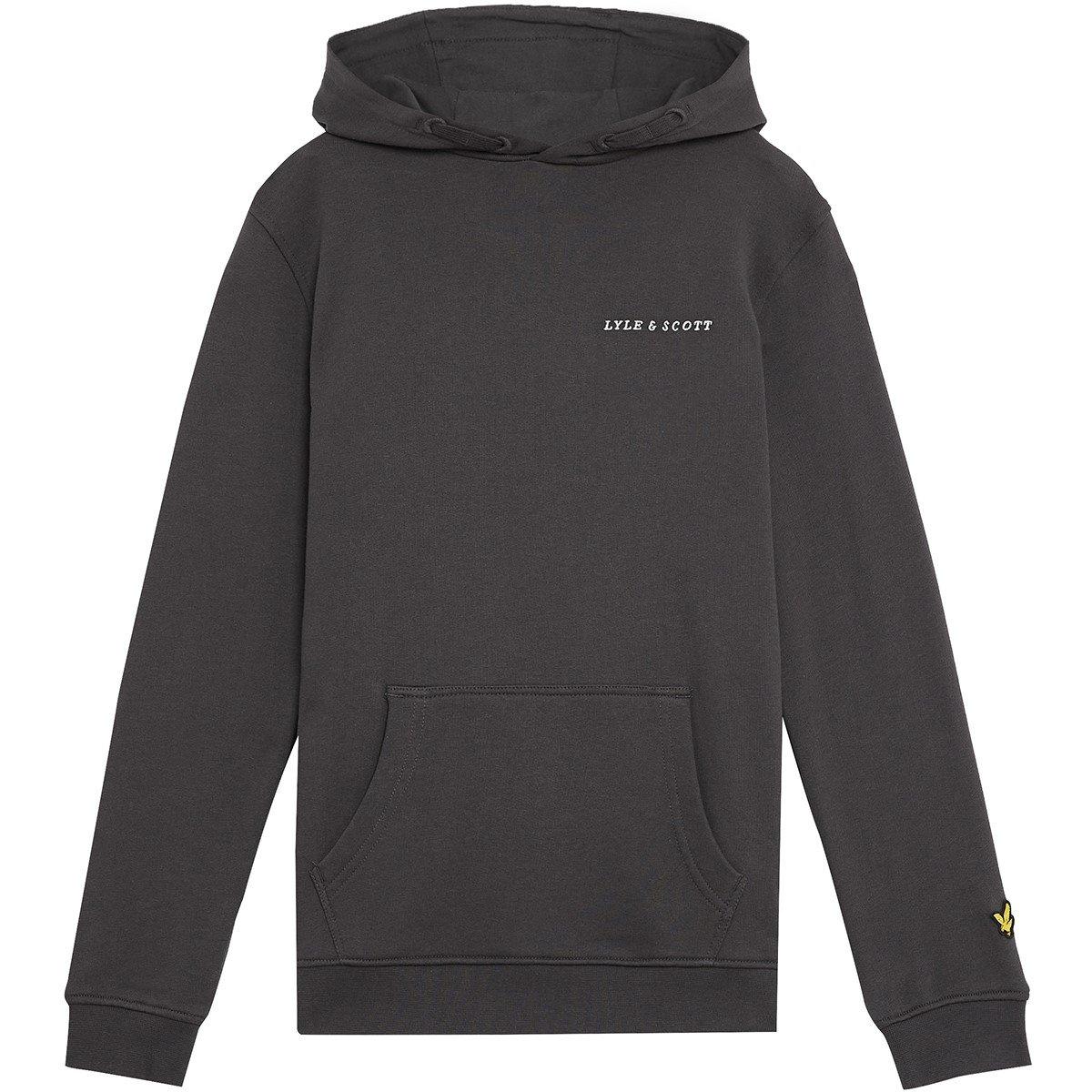 Lyle And Scott Boys Kids' Script Hoodie - W635 Gunmetal - 8-9Y