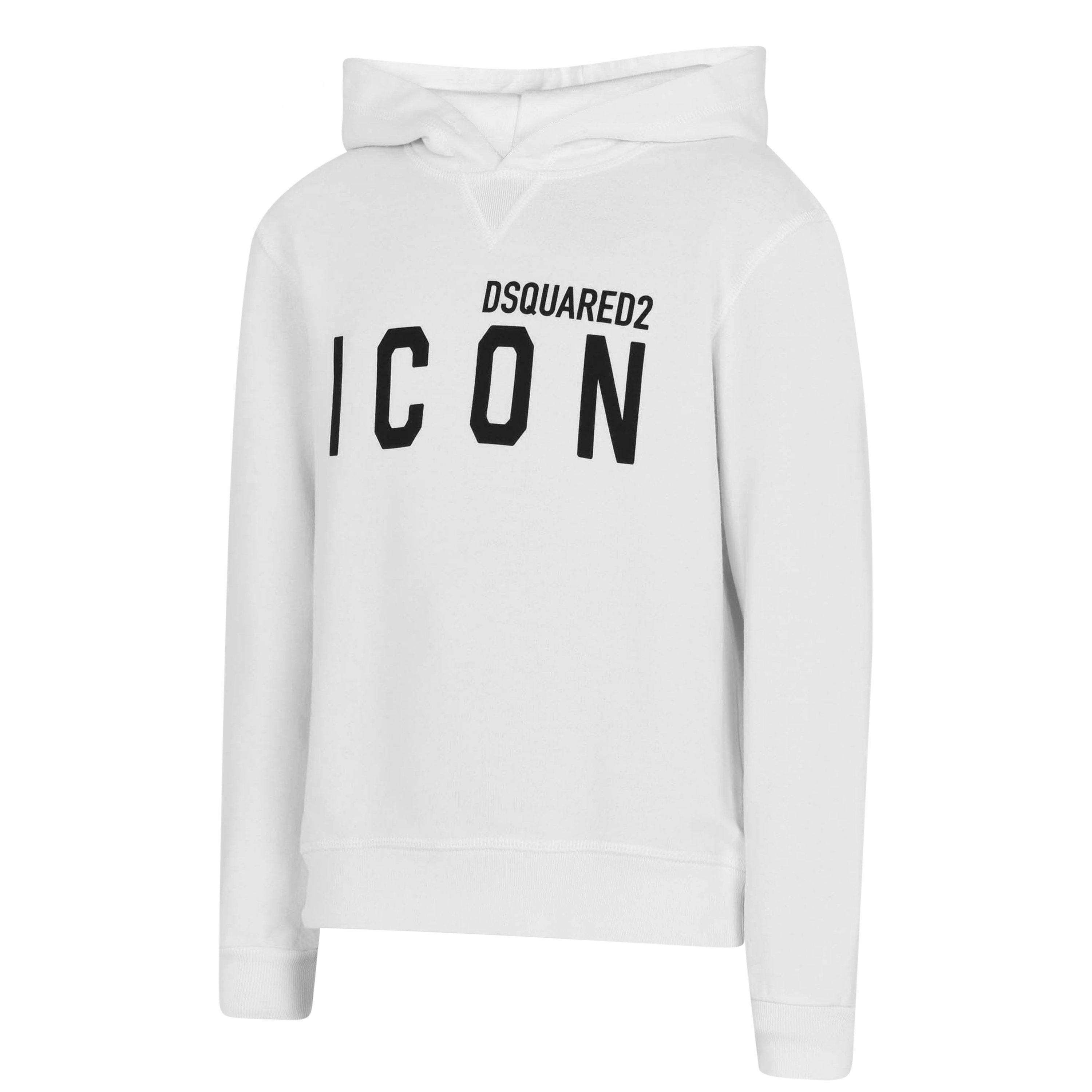 White DQ100 - DSquared2 - Boy's Basic Logo Oth Hoodie - 3