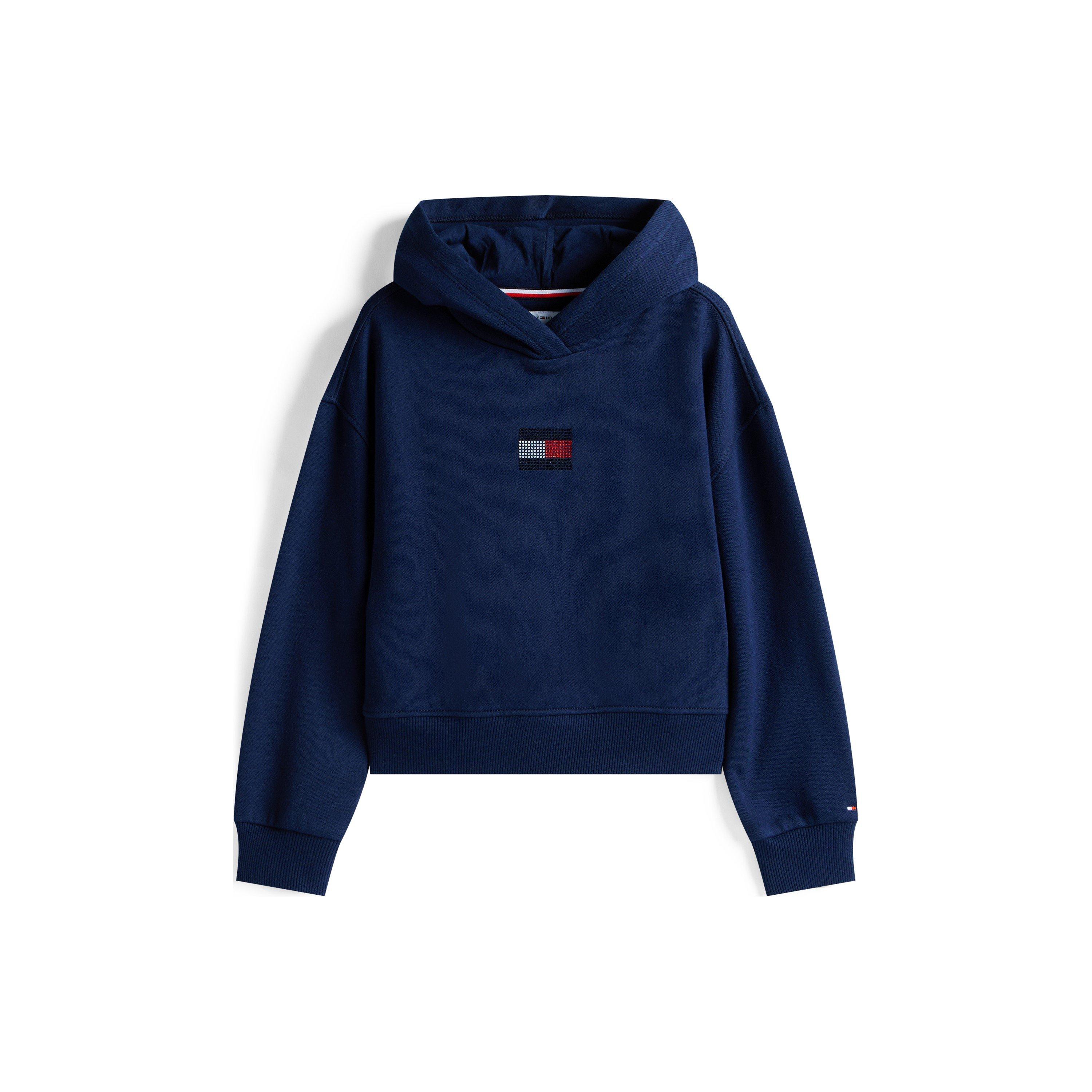 Tommy Hilfiger Girls Kids' Diamante Pull Over Hoodie - Night Navy C1g - 16Y
