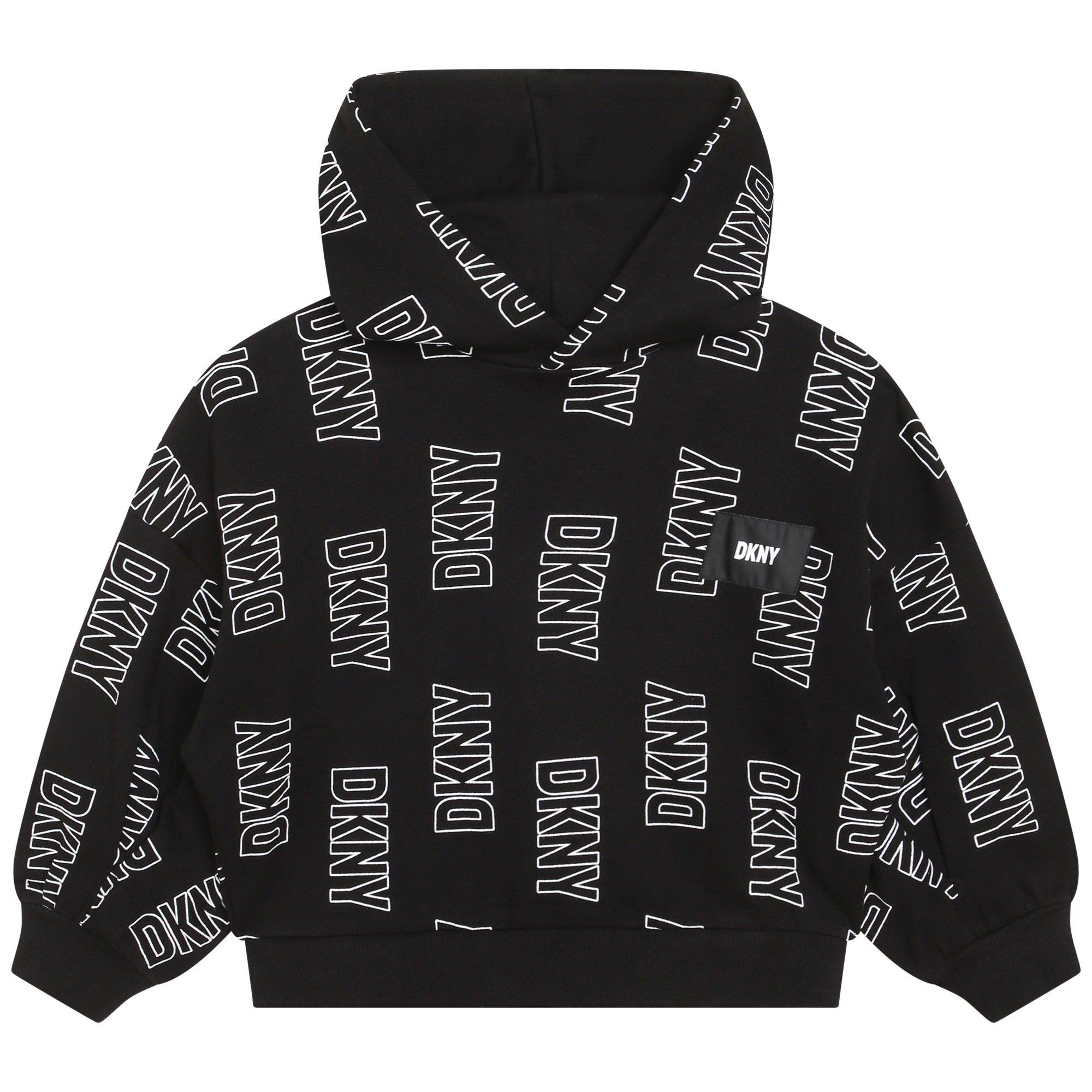 DKNY Kids' Outline Logo Hoodie - Black M41 - Size 14Y