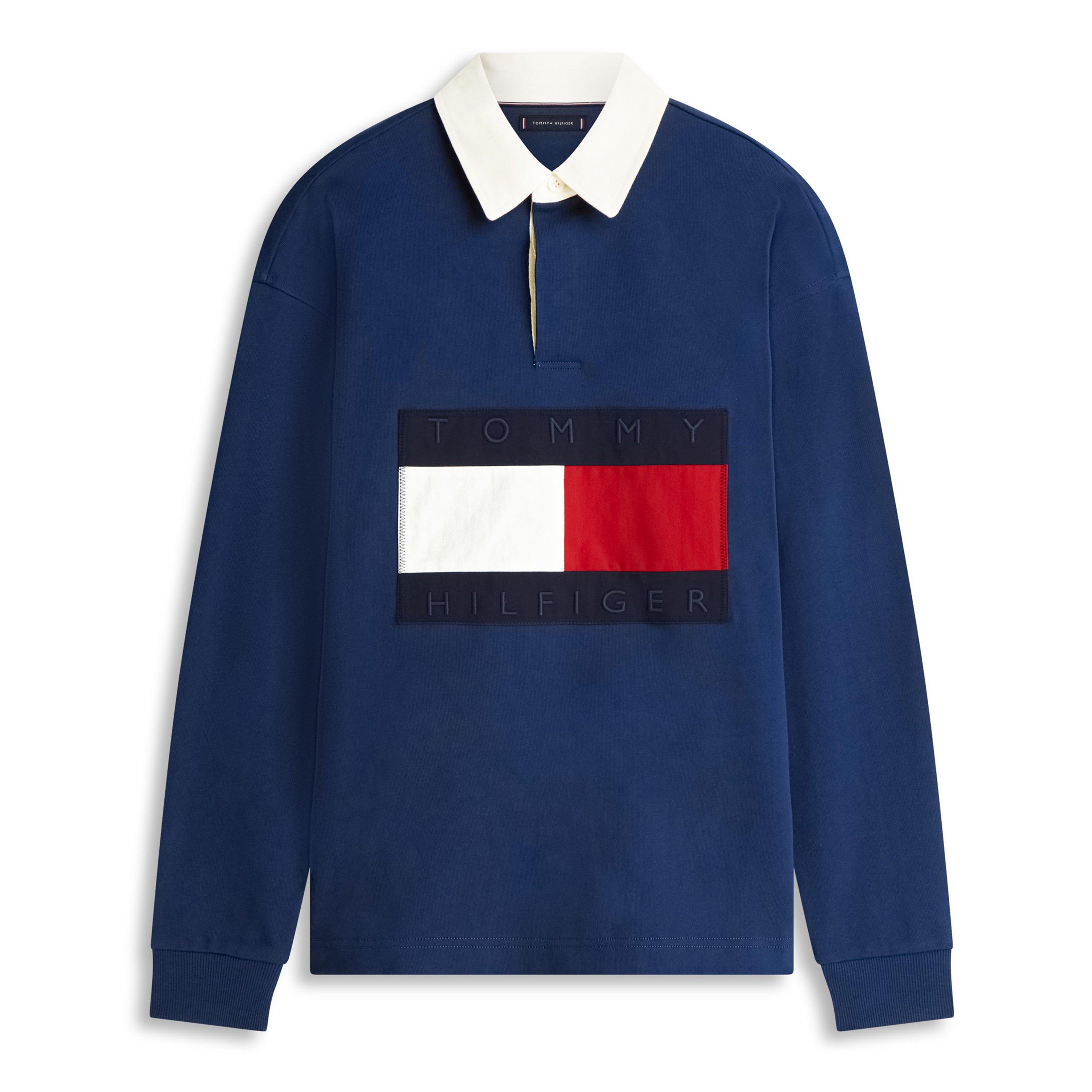 Tommy Hilfiger Men's Rugby Polo Shirt - Carbon Navy - XL