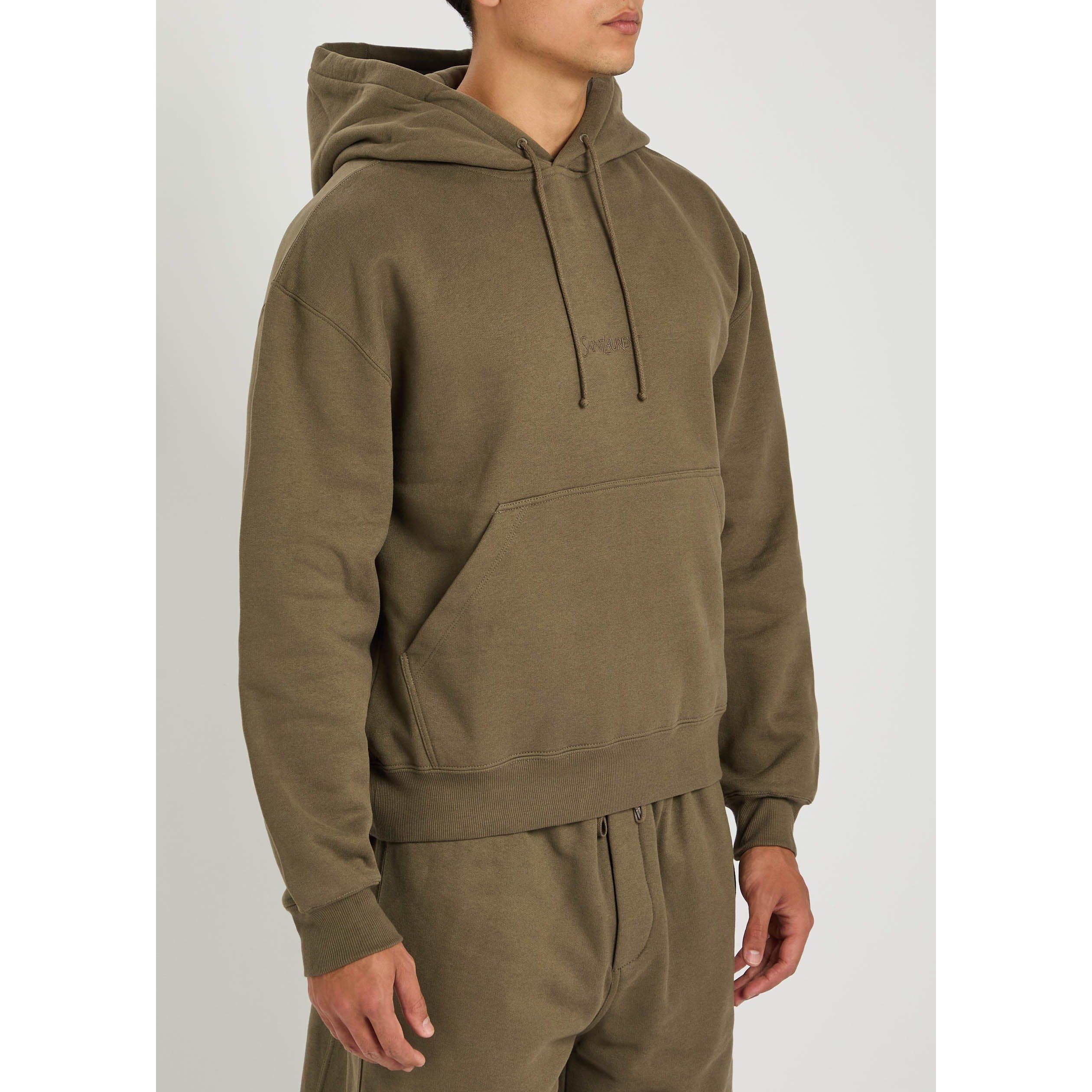 KHAKI - Saint Laurent - Men's Molleton DO Over the Head Cotton Oversized-Fit Hoodie - 2