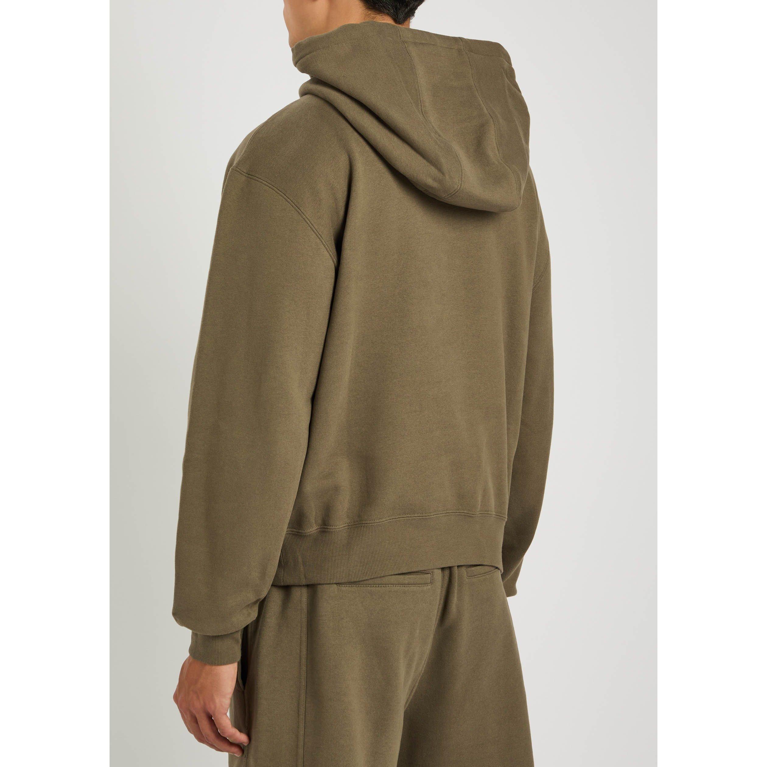 KHAKI - Saint Laurent - Men's Molleton DO Over the Head Cotton Oversized-Fit Hoodie - 3