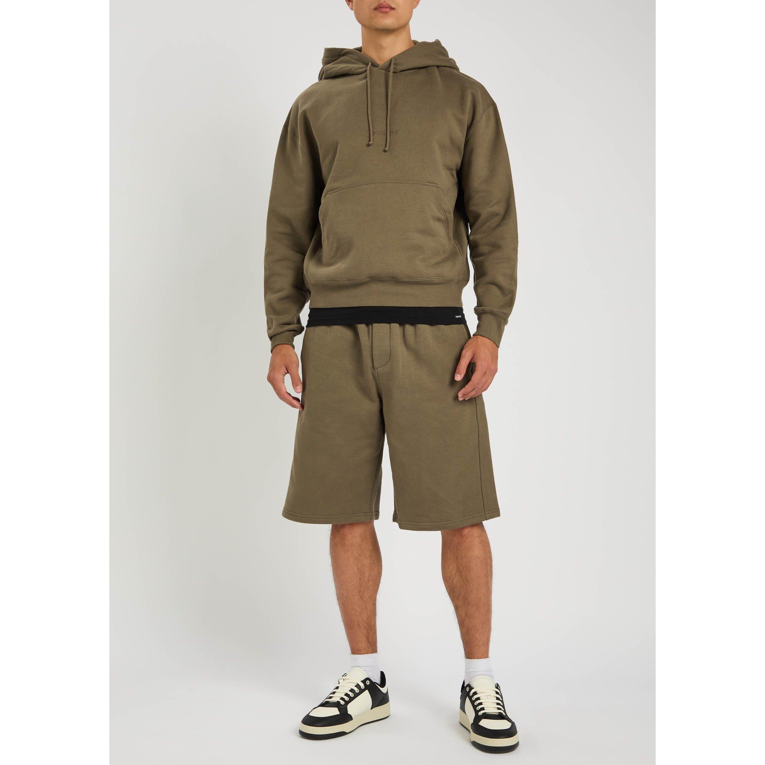 KHAKI - Saint Laurent - Men's Molleton DO Over the Head Cotton Oversized-Fit Hoodie - 5