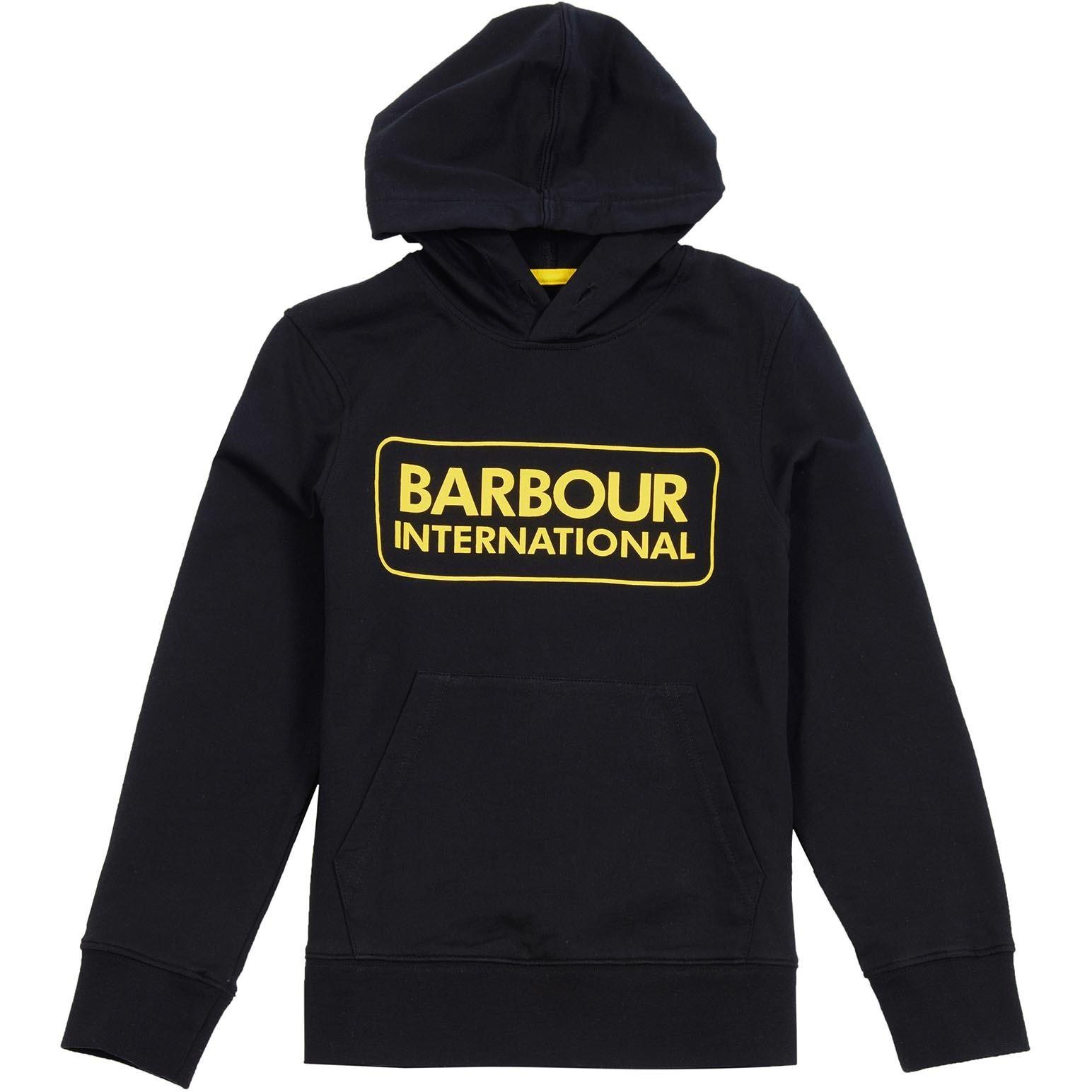 Black - Barbour International - Boys Large Logo Hoodie - 1