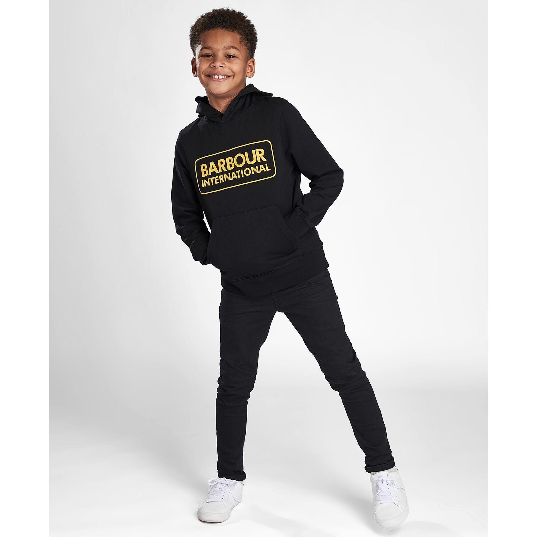 Black - Barbour International - Boys Large Logo Hoodie - 4
