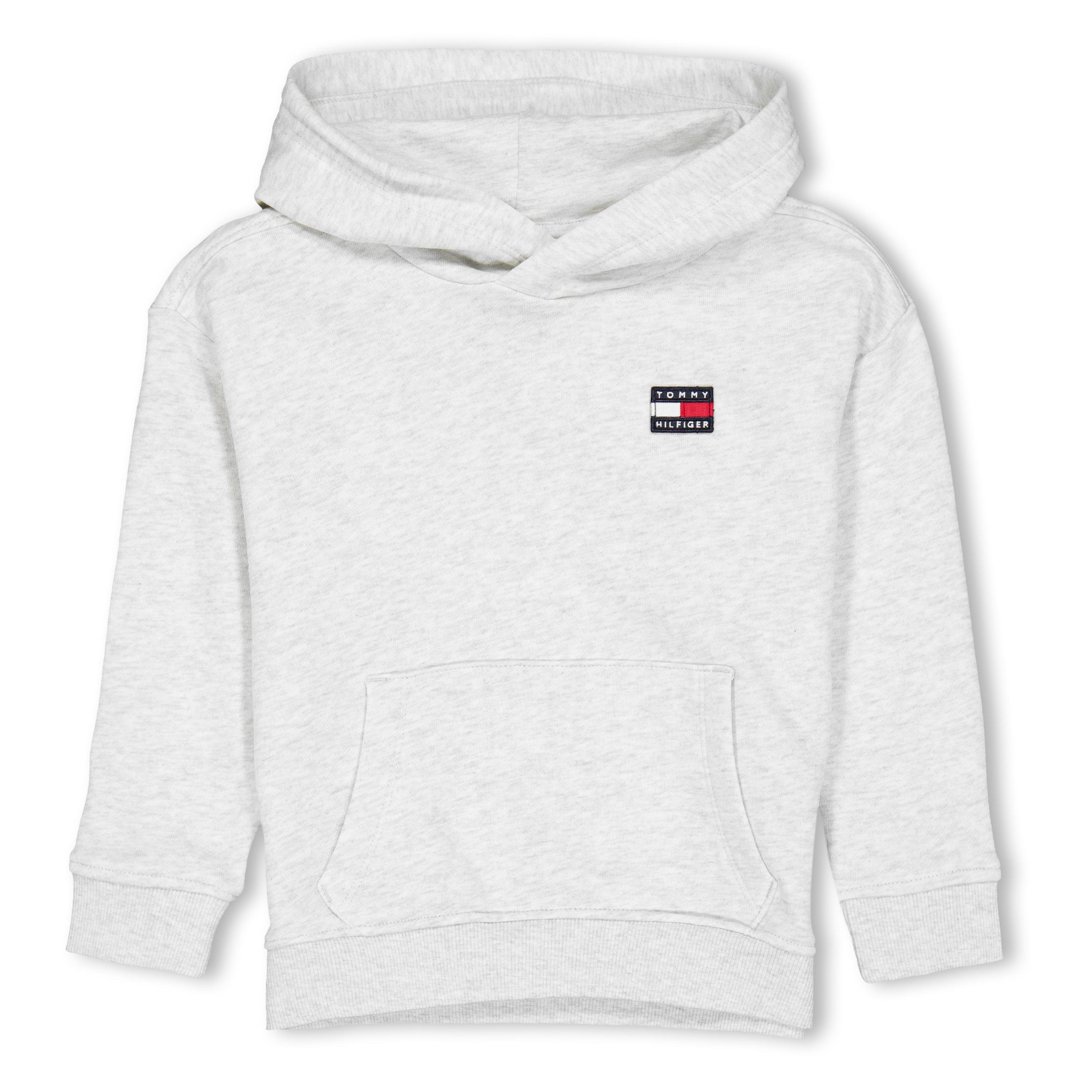Tommy Hilfiger Kids' Heritage Flag Overhead Hoodie - Heather Grey - Size 12Y