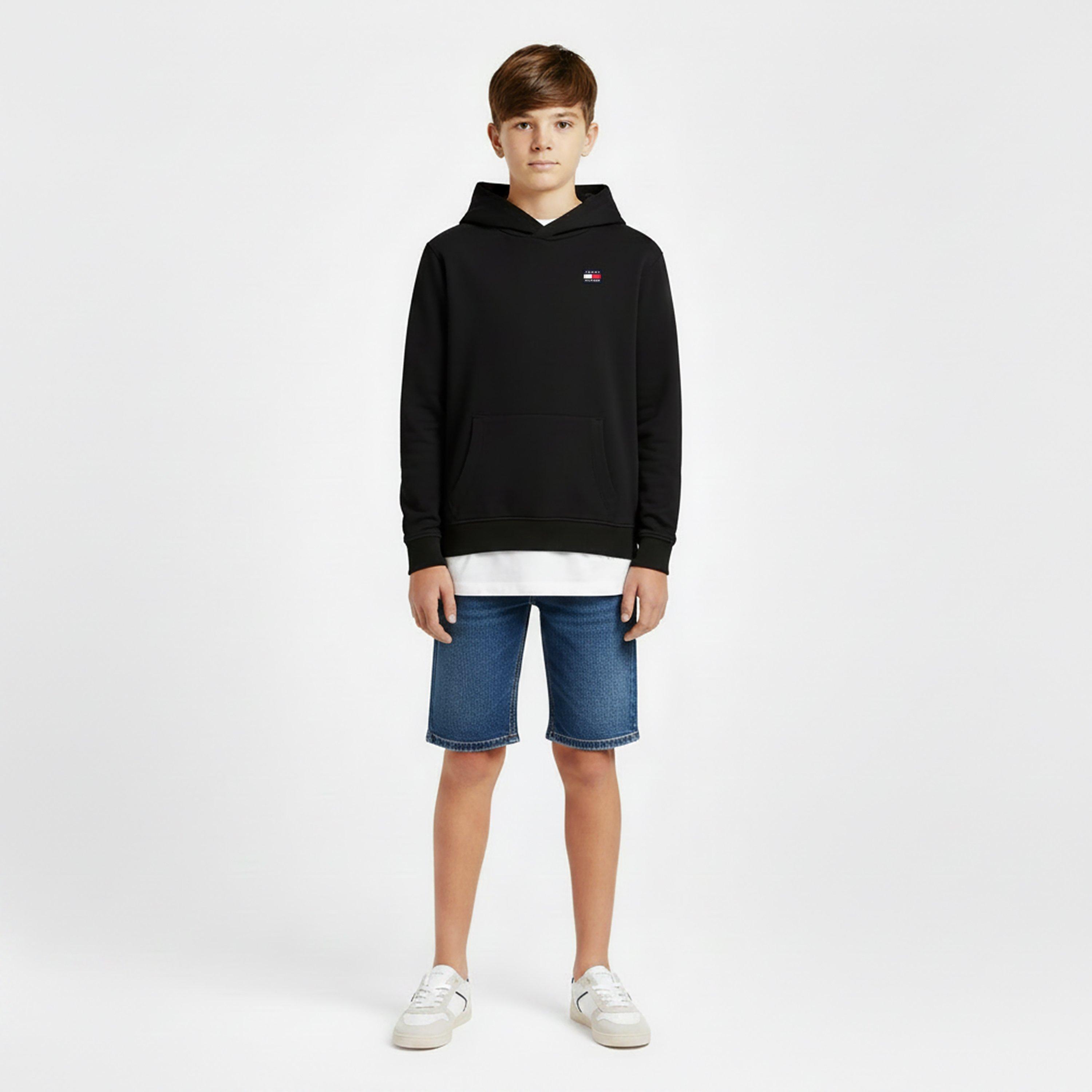 Black - Tommy Hilfiger - Kids' Heritage Flag Overhead Hoodie - 3