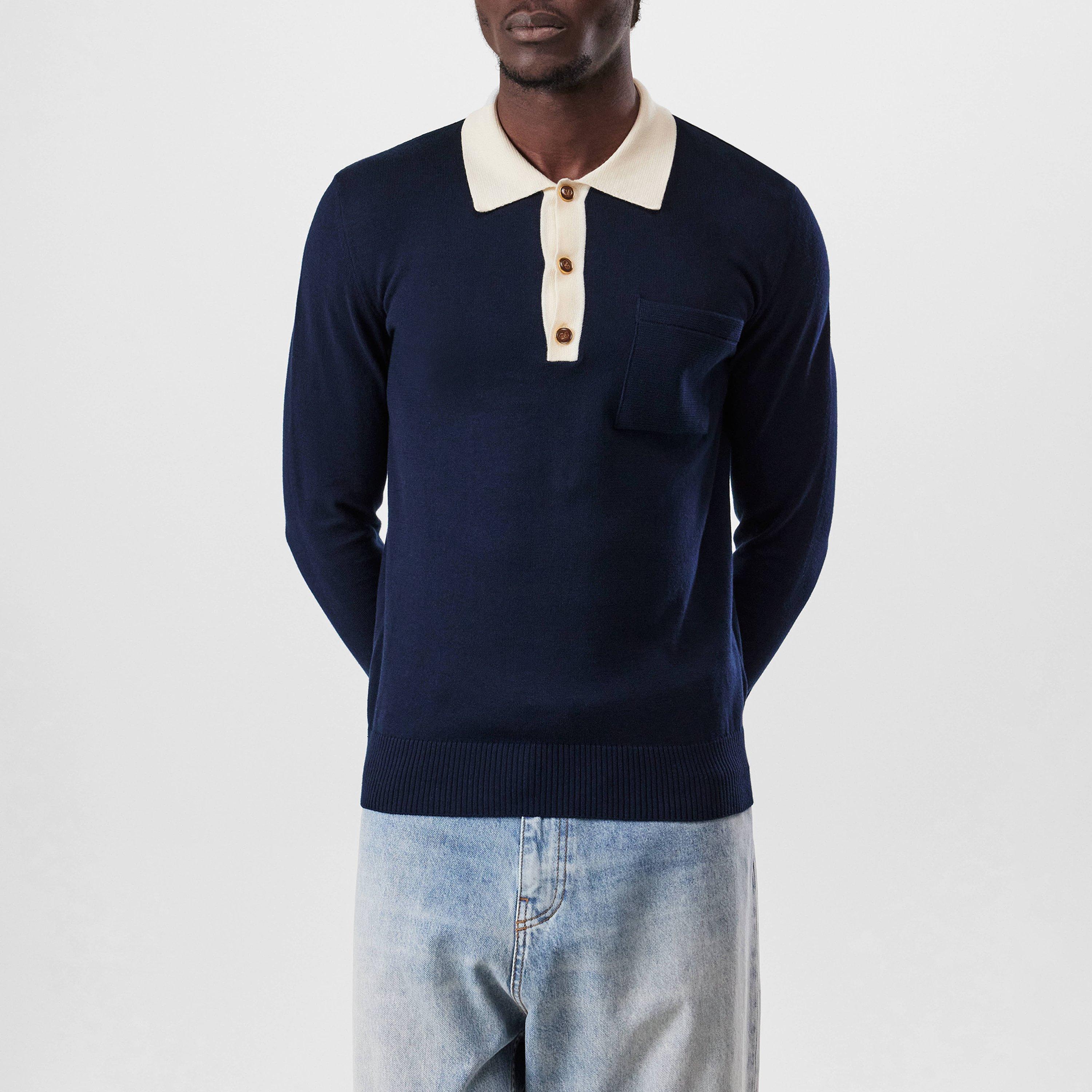 Indigo/Beige - Valentino - Collection Polo Shirt - 1
