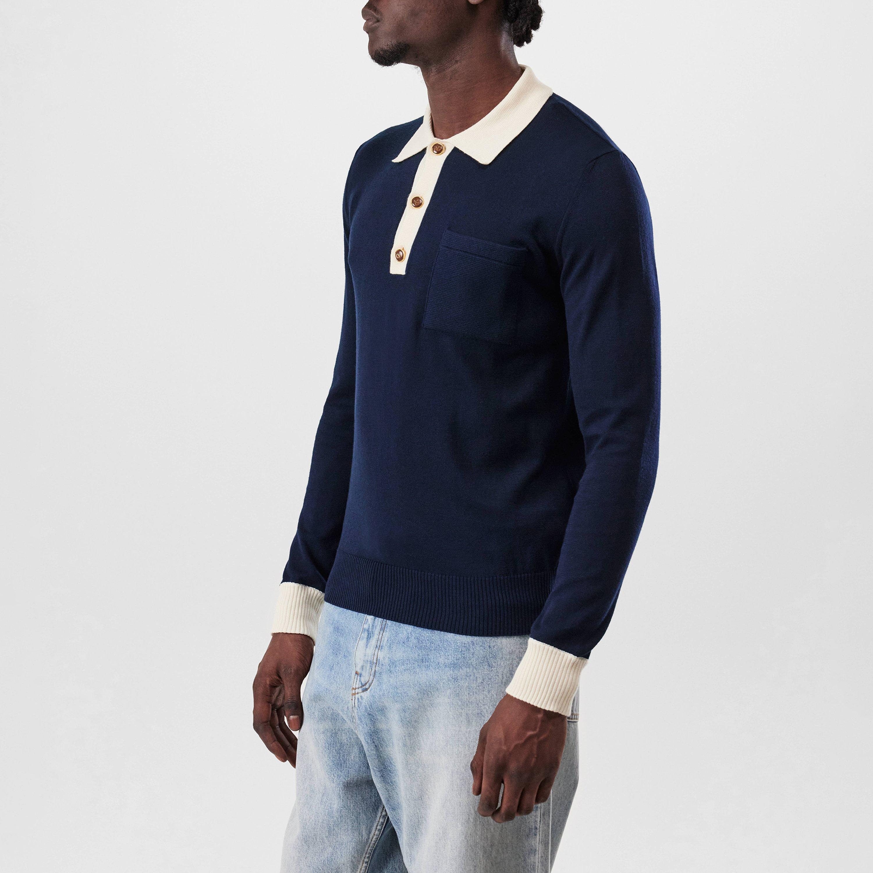 Indigo/Beige - Valentino - Collection Polo Shirt - 2