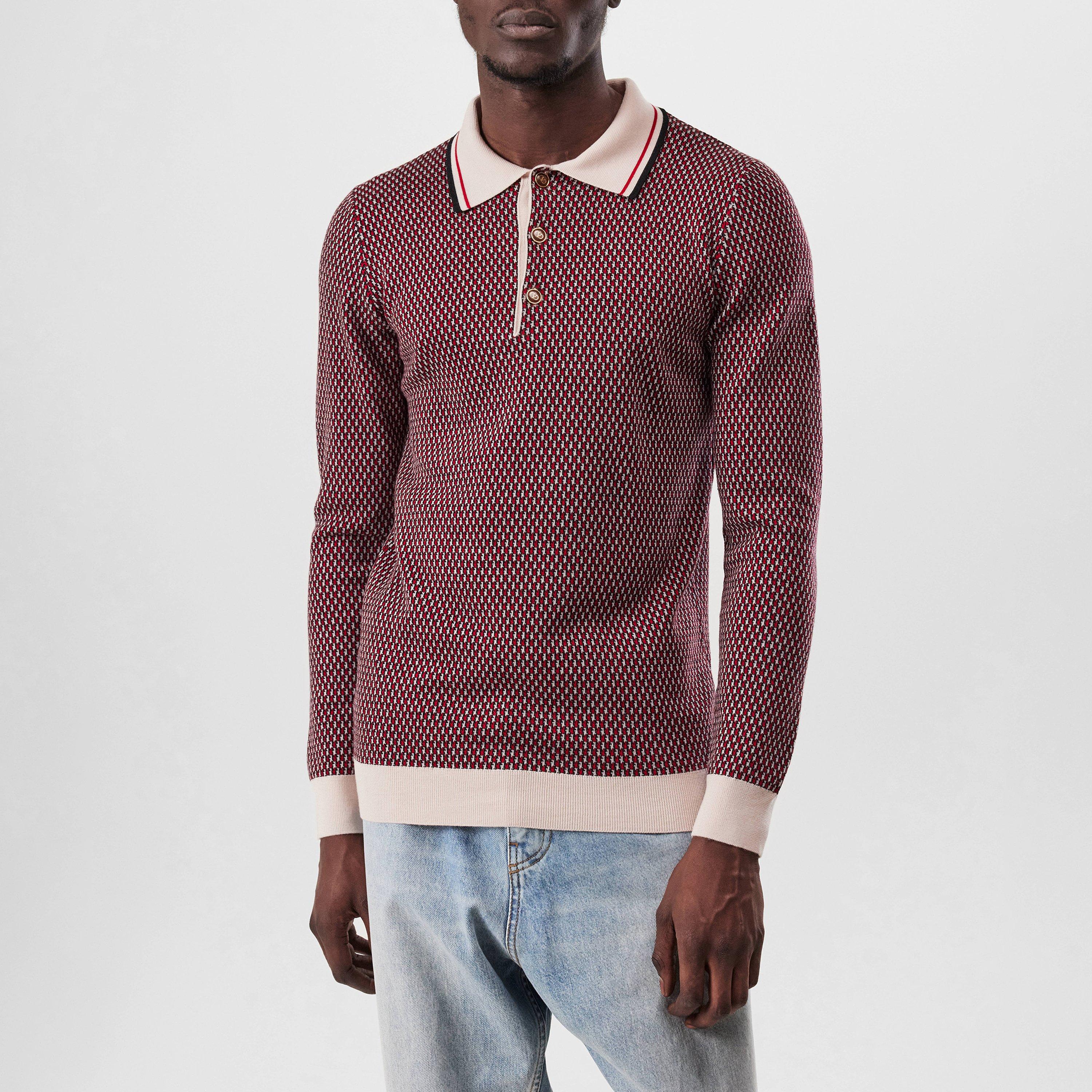 Valentino | Garavani Knitted Polo Shirt | Long Sleeve Polos