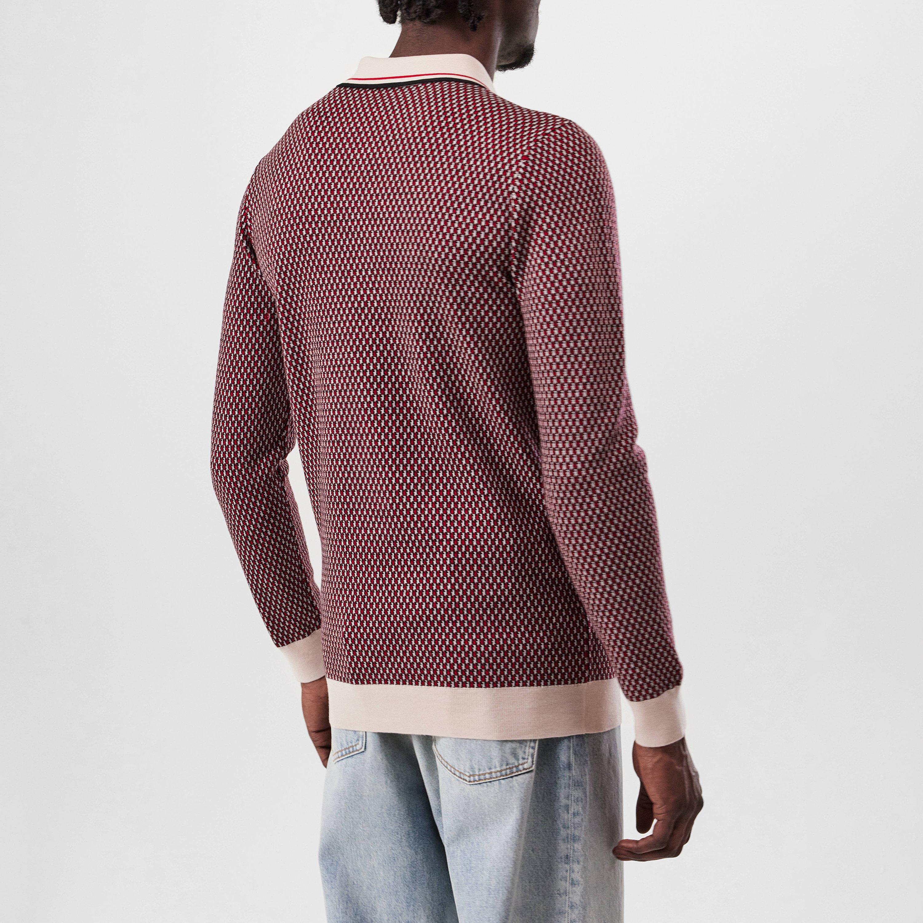 Red/Beige - Valentino - Garavani Knitted Polo Shirt - 4