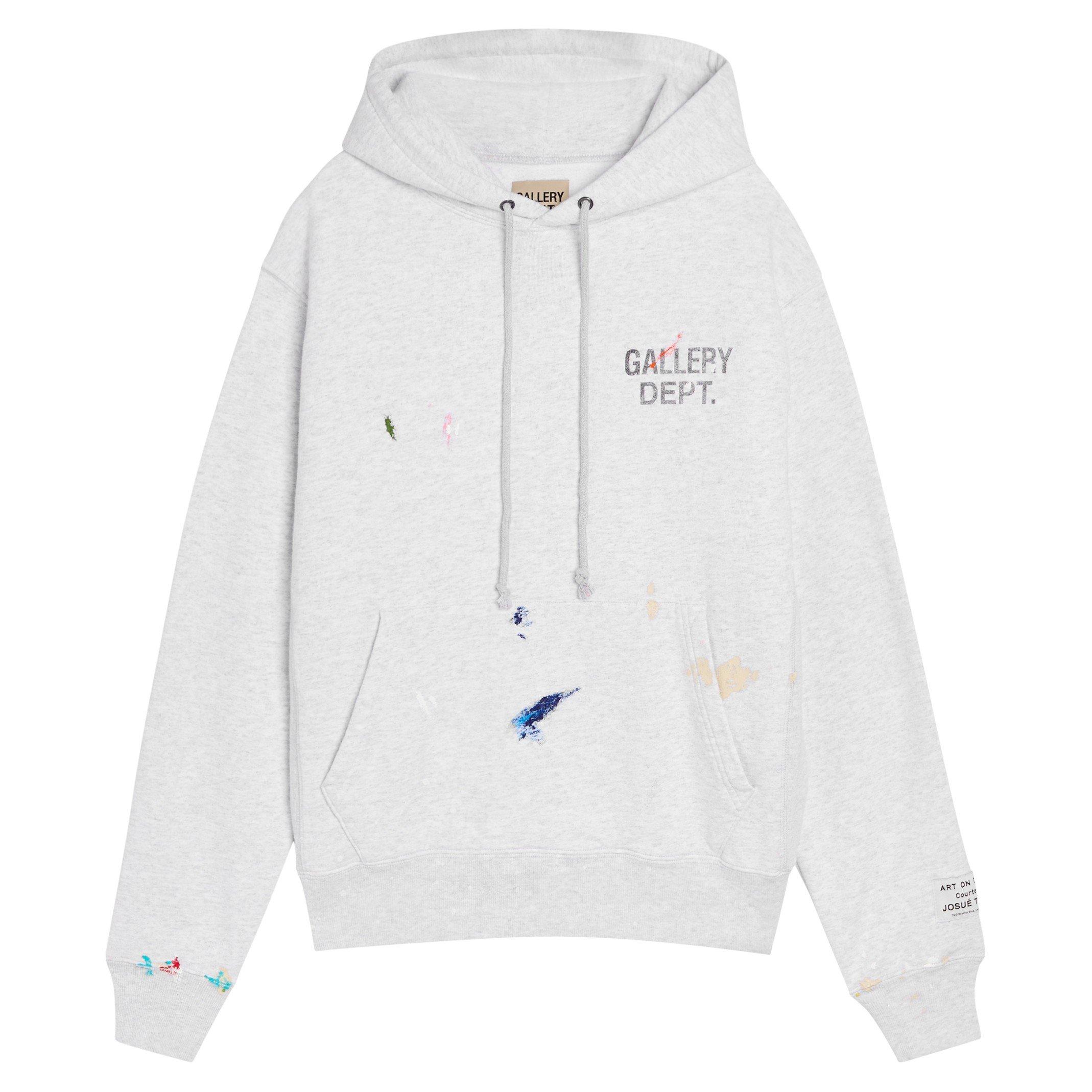 GREY - Gallery Dept - Men's GD Paint Logo Over the Head Cotton Hoodie - 1