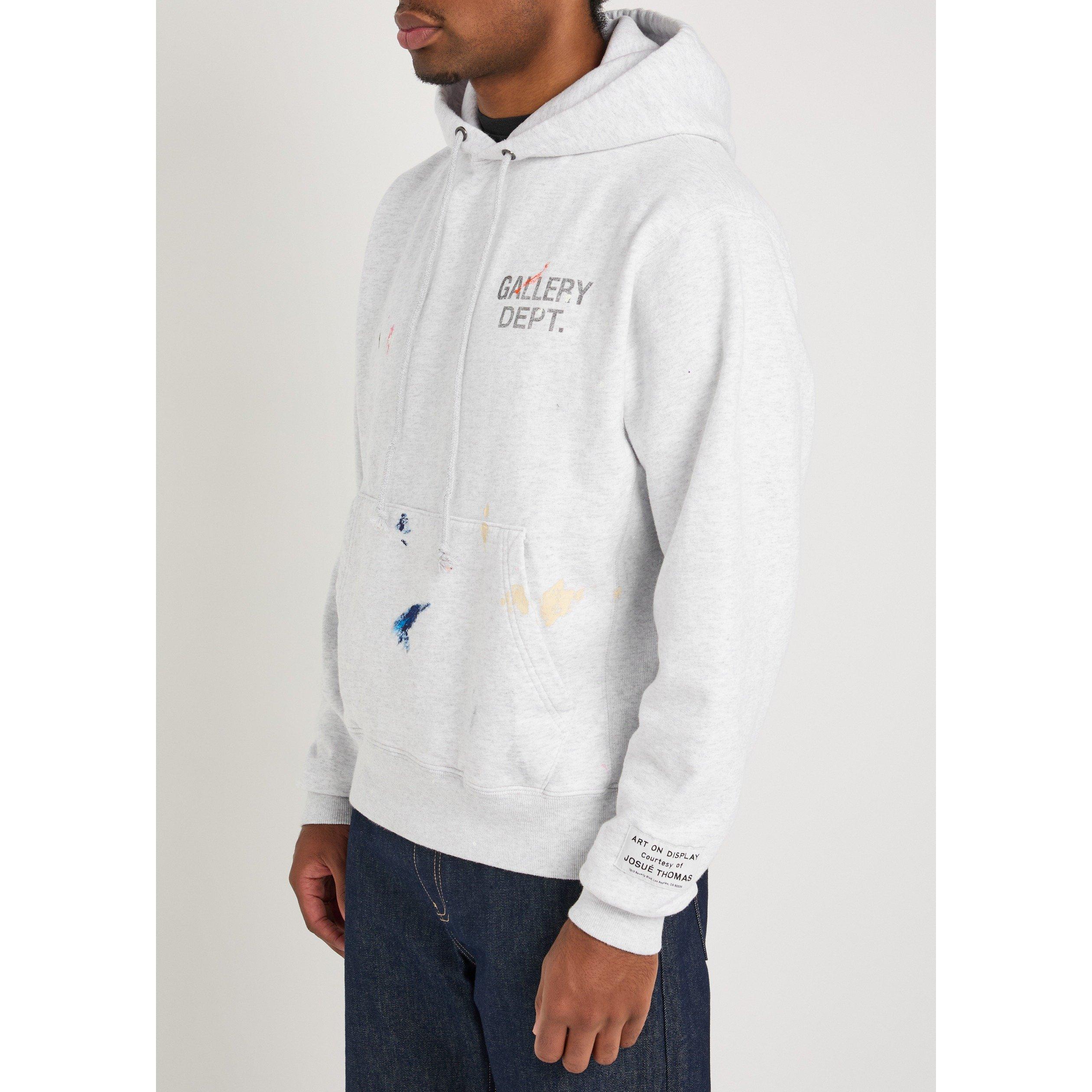 GREY - Gallery Dept - Men's GD Paint Logo Over the Head Cotton Hoodie - 2