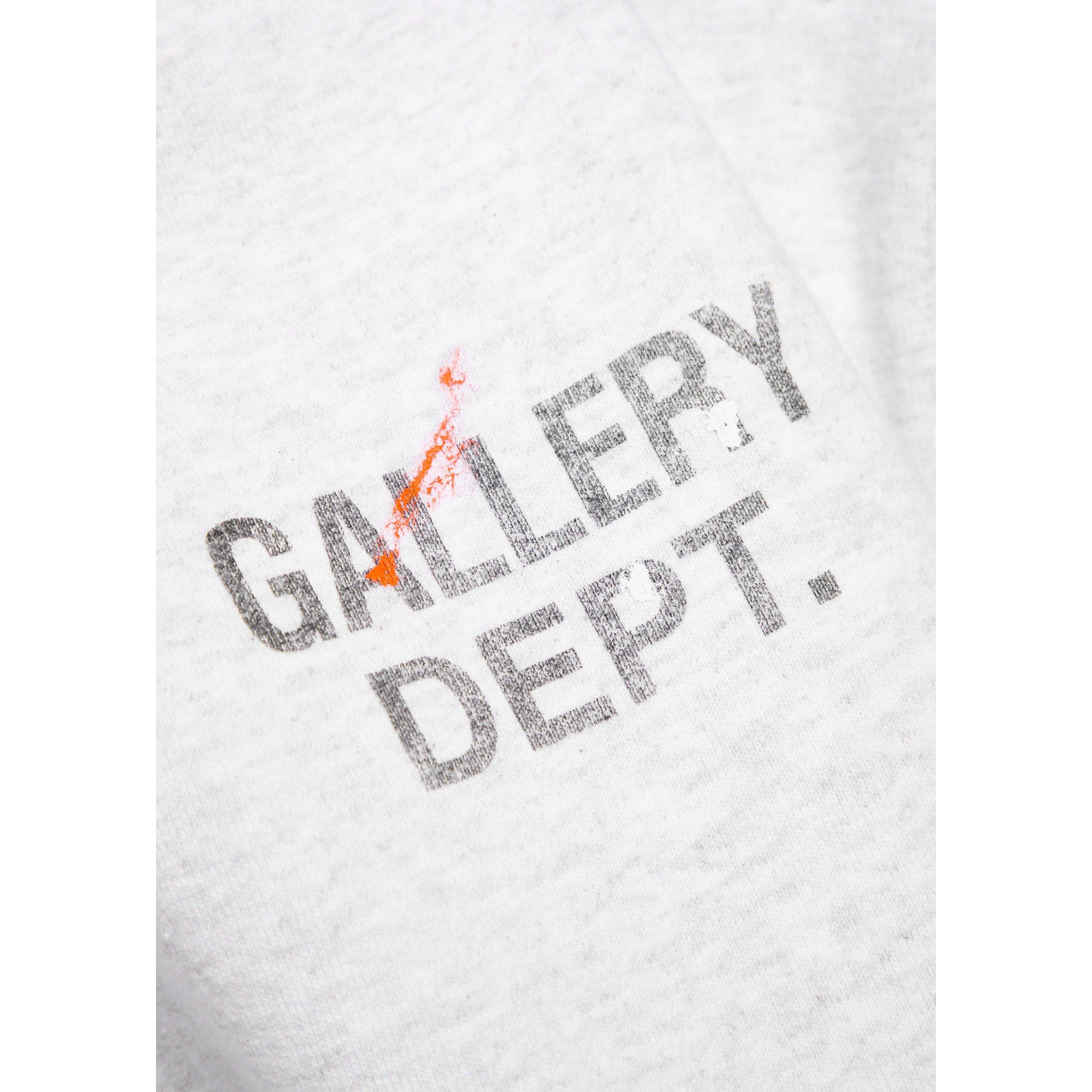 GREY - Gallery Dept - Men's GD Paint Logo Over the Head Cotton Hoodie - 4