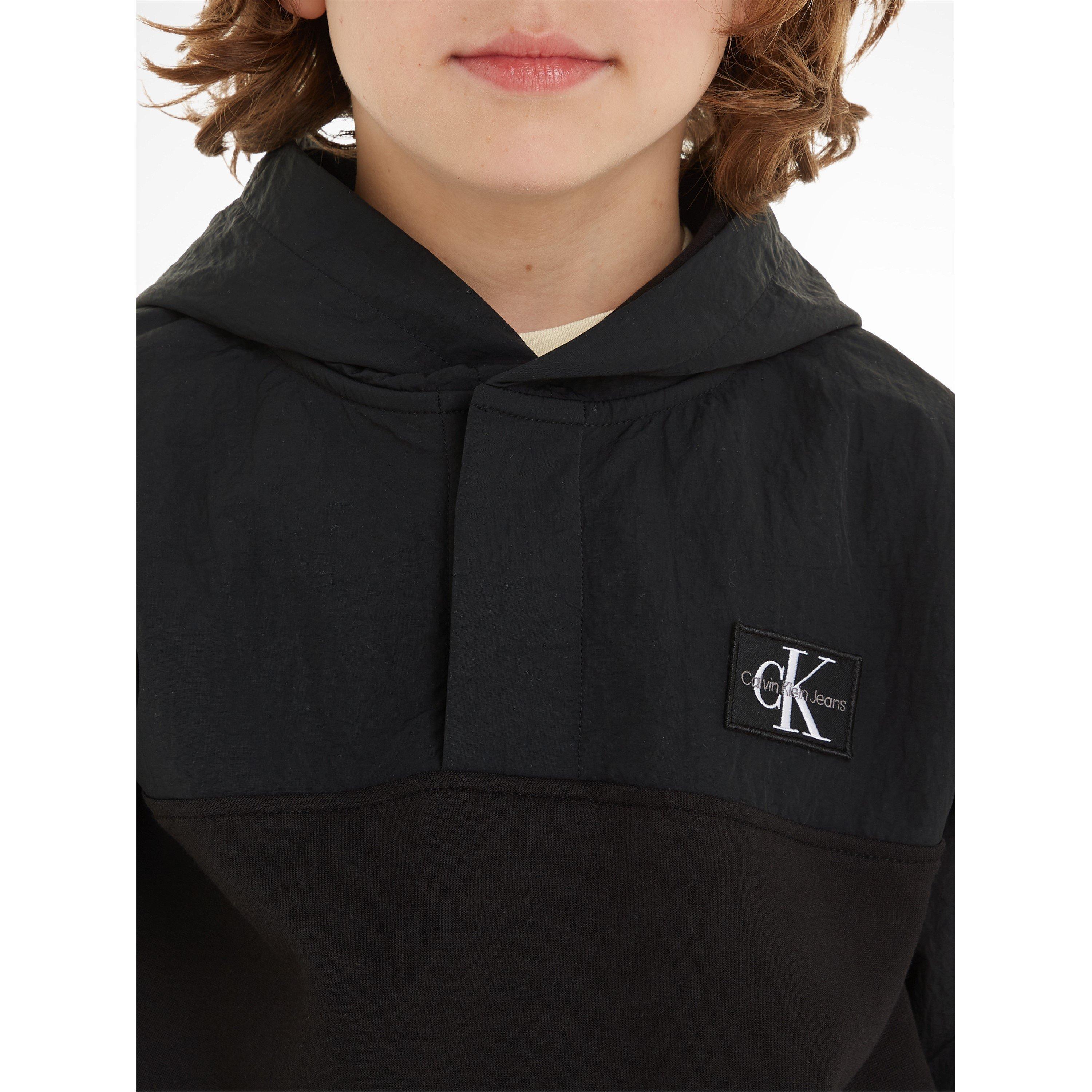 CK Black - Calvin Klein Jeans - Kids' Mix Media Monochrome Hoodie - 3