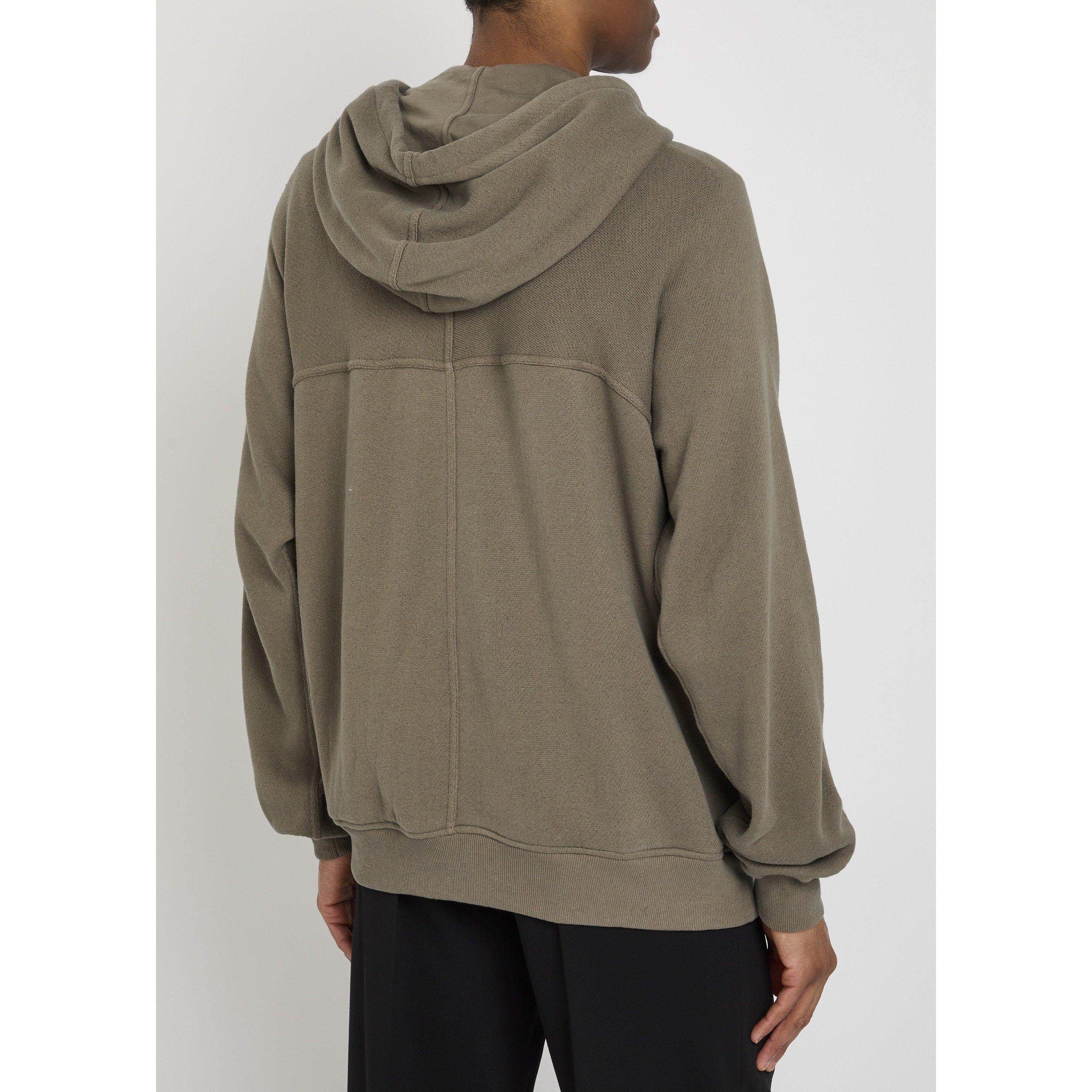 BROWN - Rick Owens - Men's Felpa Windbreaker Cotton Zip Hoodie - 3