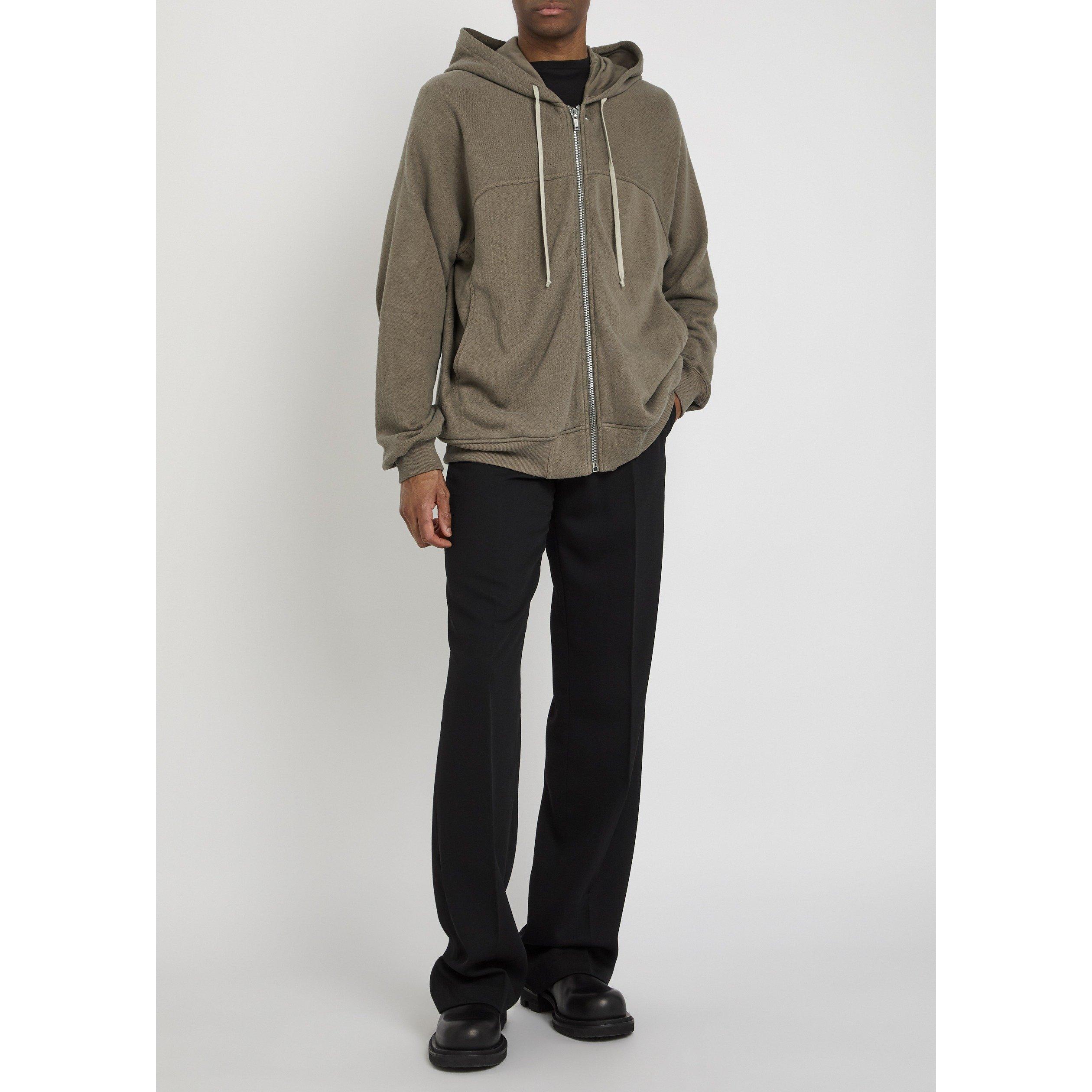 BROWN - Rick Owens - Men's Felpa Windbreaker Cotton Zip Hoodie - 5
