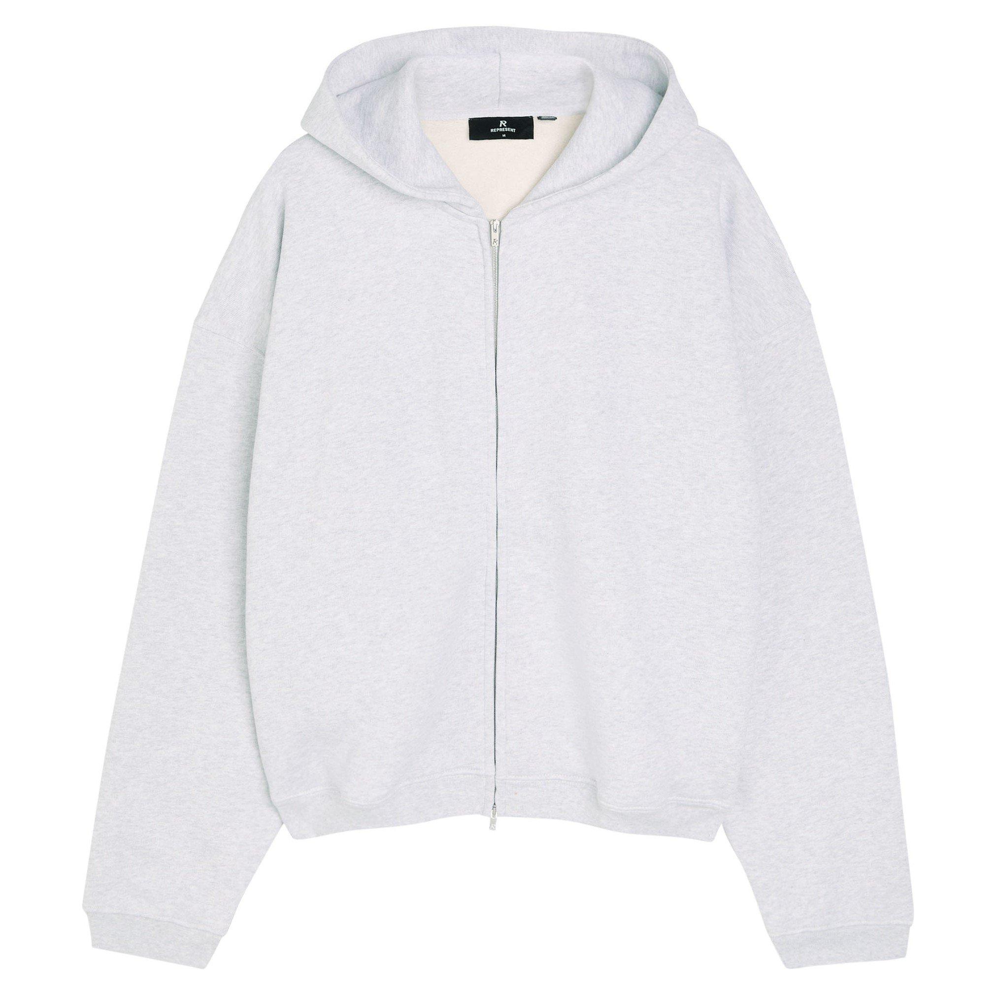GREY - Represent - REP INITIAL ZIP HOODIE