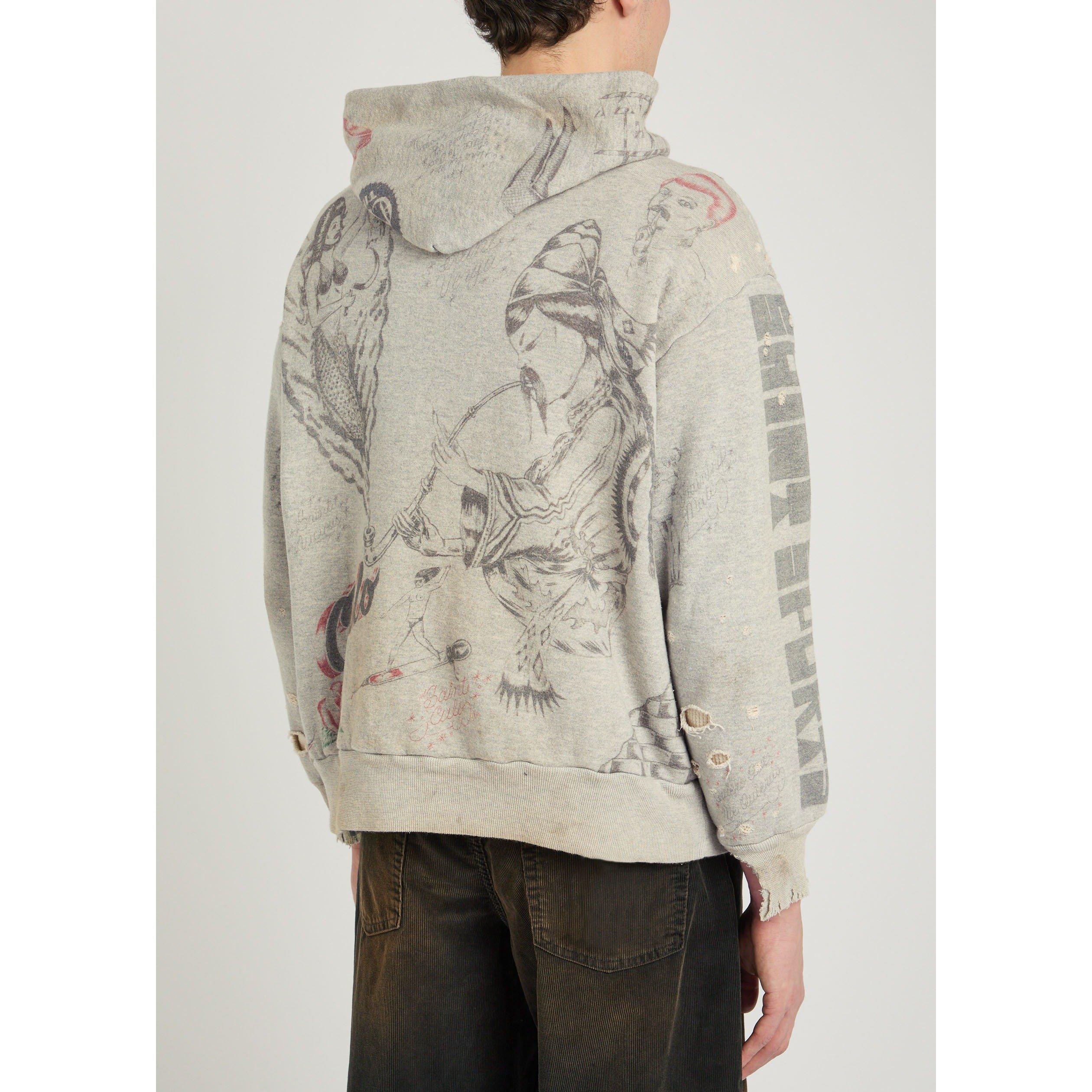 GREY - SAINT MXXXXXX - SM SAINT SPORT GRAPHIC HOODIE - 3